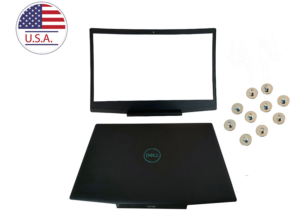 Dell 0747KP G3 15 3590 Black LCD Back Cover Top case & Bezel & Screws Blue logo