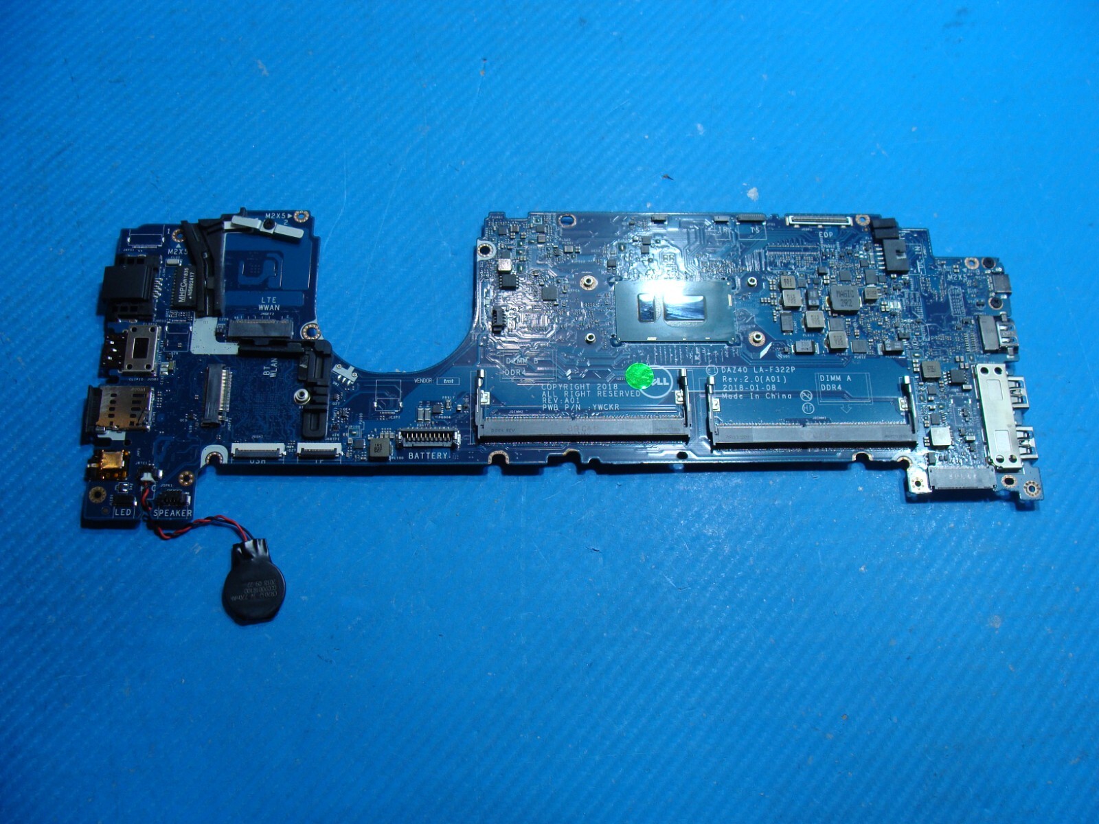 Dell Latitude 14” 7490 Intel i7-8650U 1.9GHz Motherboard LA-F322P CWDR5