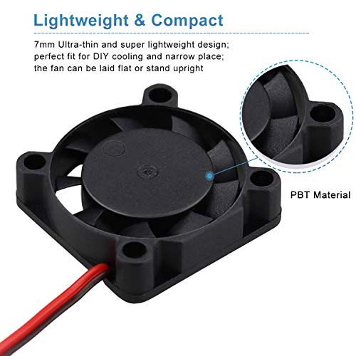 2 Pack 25mm 5V Fan – Mini 25x25x7mm 2-Pin Brushless DC Cooling Fans for Aroma