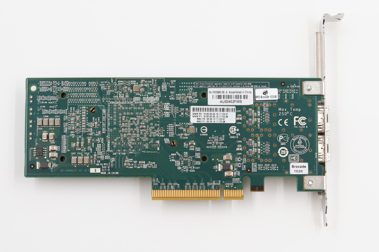 Brocade 84-1000560-05 Dual-Port 10Gb/s PCIe x8 Fiber Channel Hot Bus Adapter