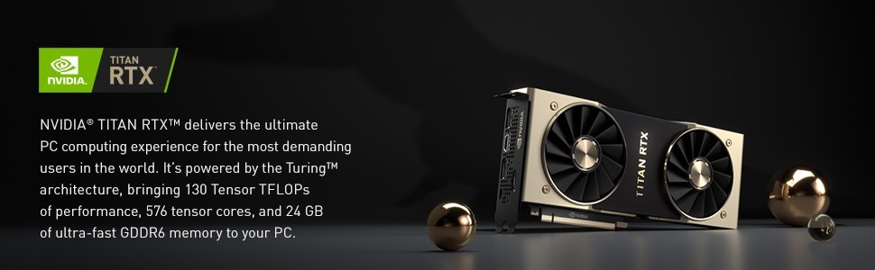 NVIDIA Titan RTX 24GB GPU GDDR6 PCIe 3.0 CUDA with EK-Quantum Vector RE Ti D-RGB