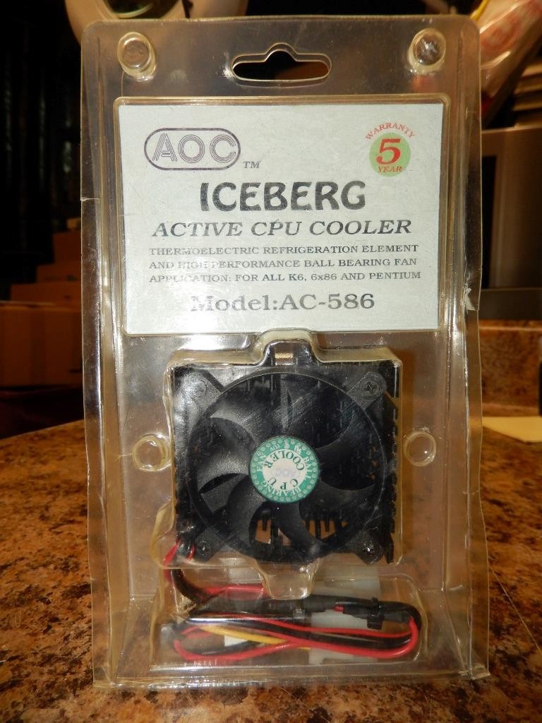 New AOC Iceberg Active CPU Cooler Fan Model AC-586