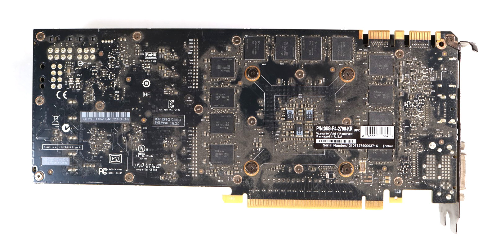 EVGA NVIDIA GeForce GTX TITAN 6GB Dual slot PCIe 3.0×16 GDDR5 Graphics Card