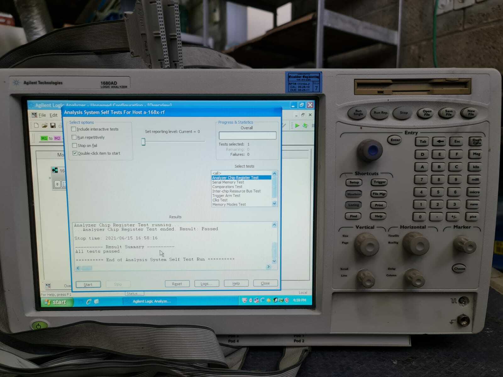 AGILENT TECHNOLOGIES 1680AD LOGIC ANALYZER, 136CH LA 2M OPTION , w/ Probe Cables