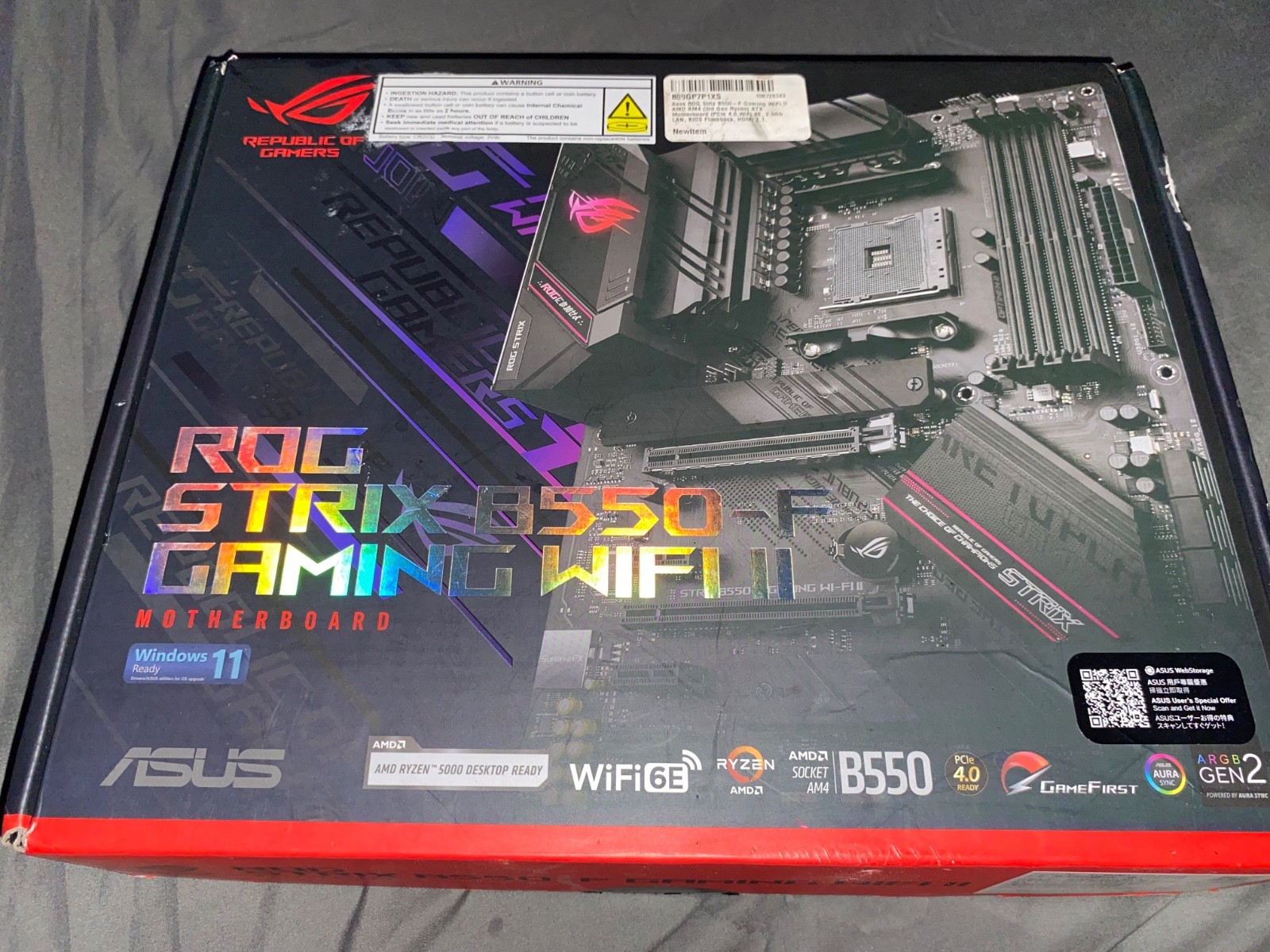 ASUS B550-F ROG Strix Gaming AMD AM4 ATX Motherboard