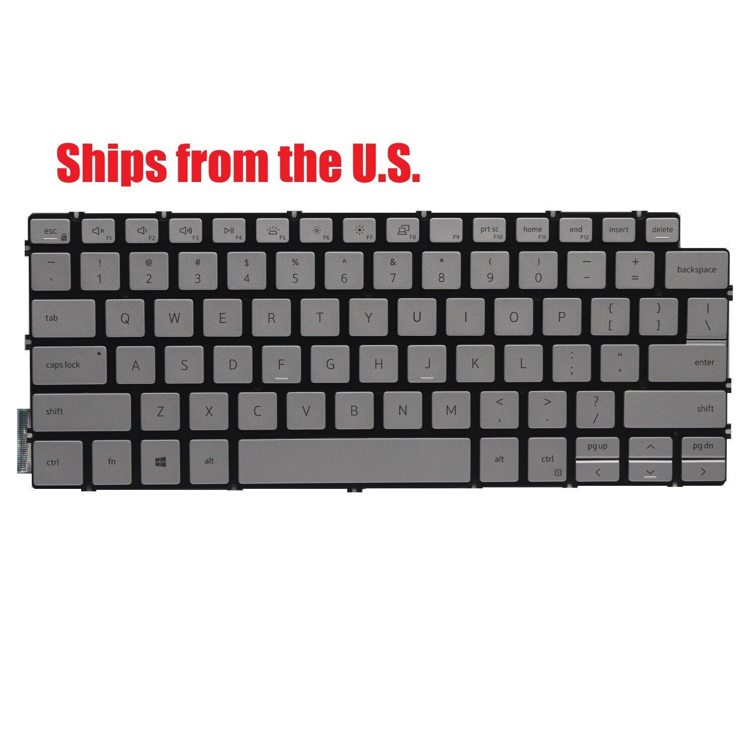 For Dell P124G002 US Silver Keyboard New Original Backlit