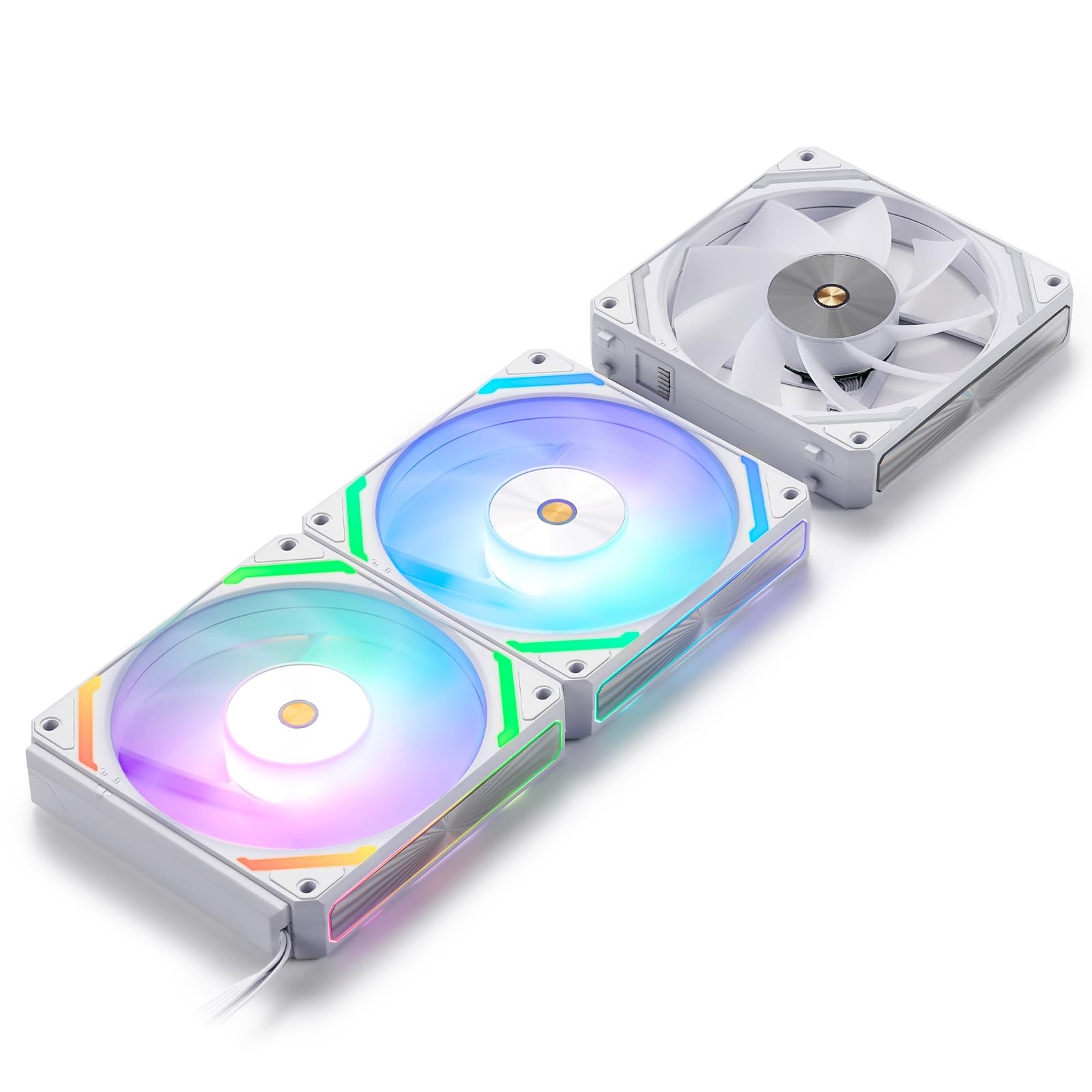 CF-121D 120mm PC Case Fan, Daisy-Chain Connection, 5V 3Pin ARGB Lighting, 4 P…