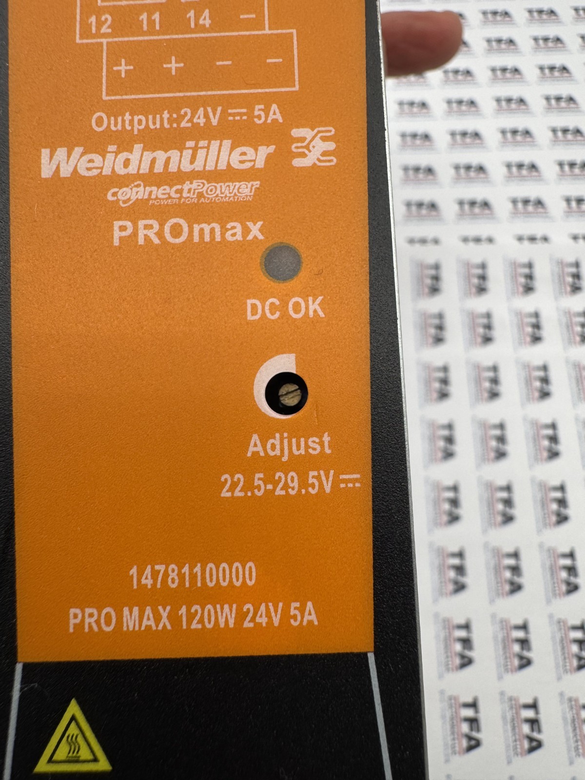 1 PCS Weidmuller 1478110000 Power Supply Pro Max 24V Adj (22.5-29.5)V 5A 120W