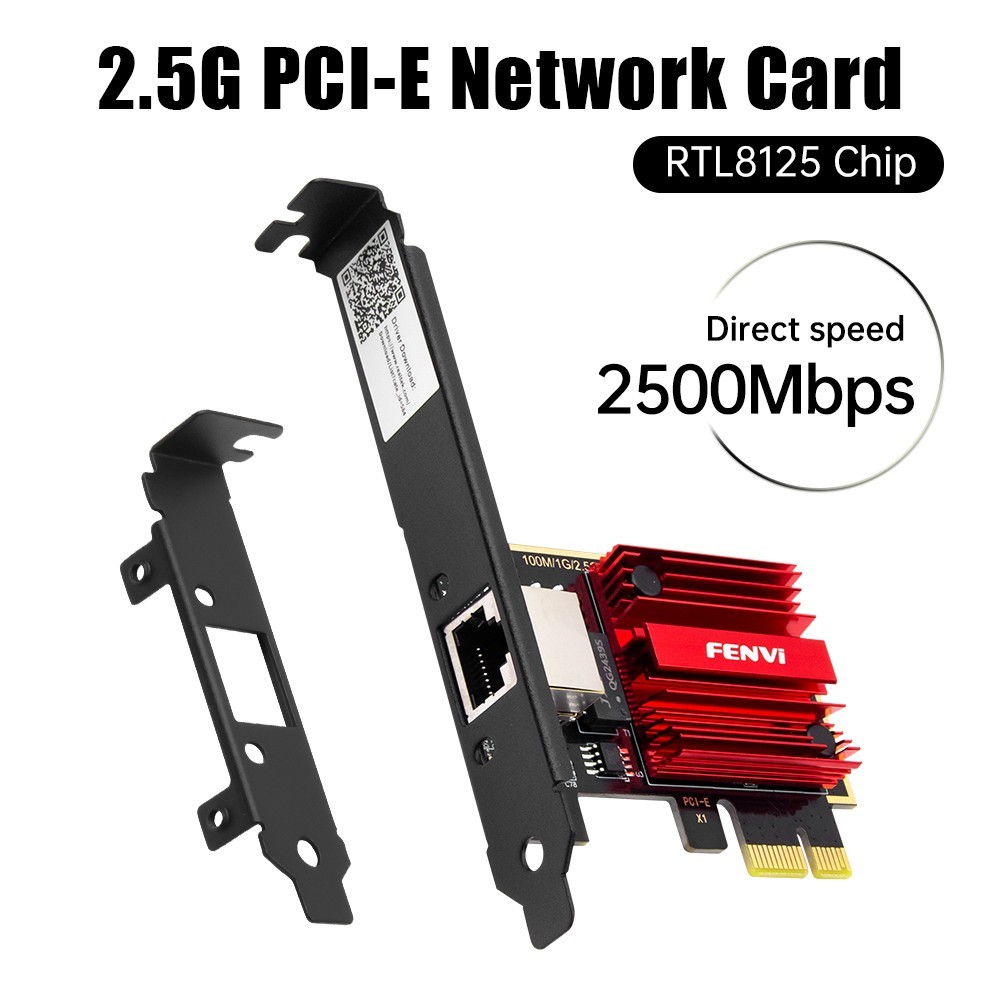 2.5Gbps PCIe Network Card Realtek RTL8125 Gaming NAS LAN Adapter 2500Mbps RJ45
