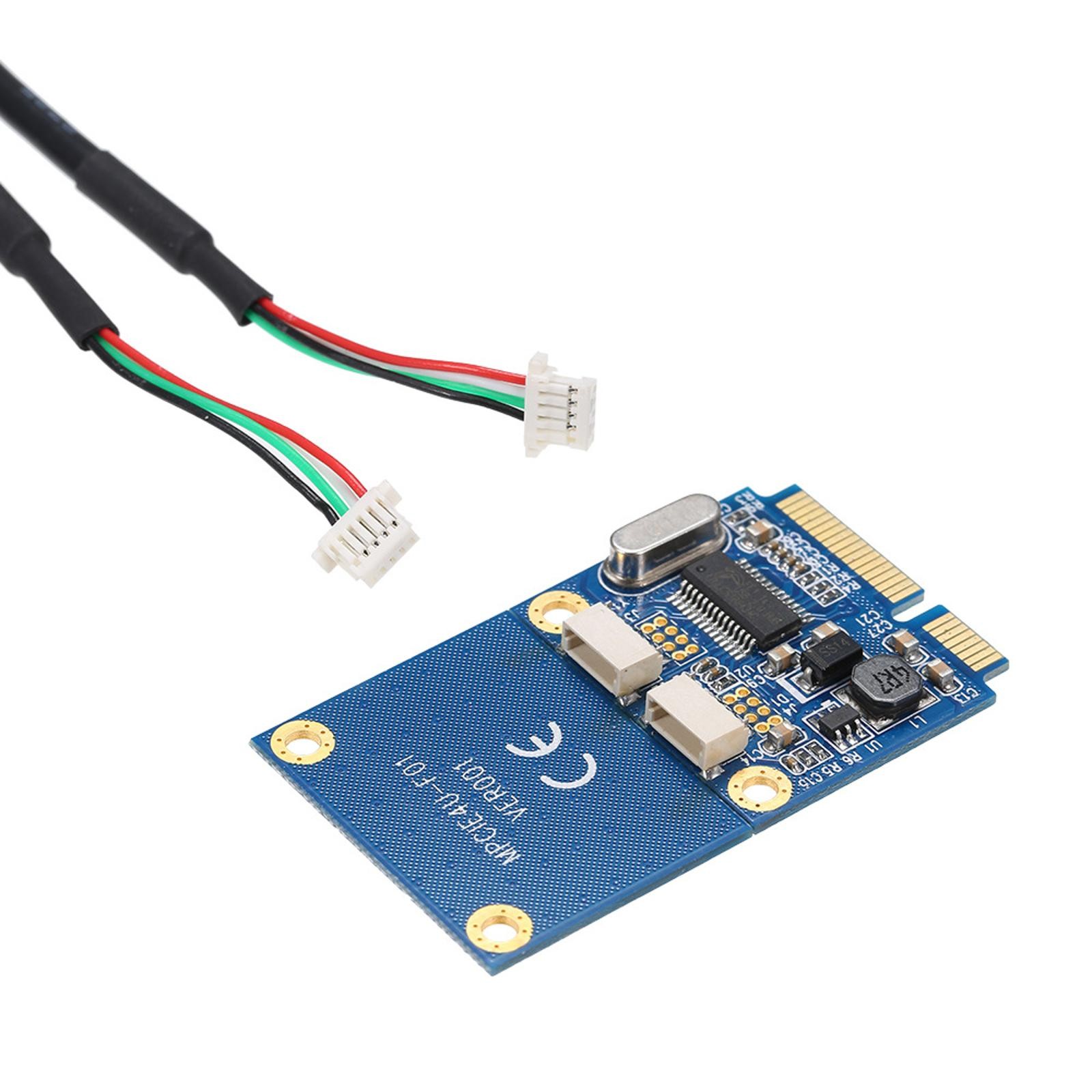 Mini PCI-E PCI Express to 5 Pin Dual USB 2.0 Adapter Riser Expansion Card