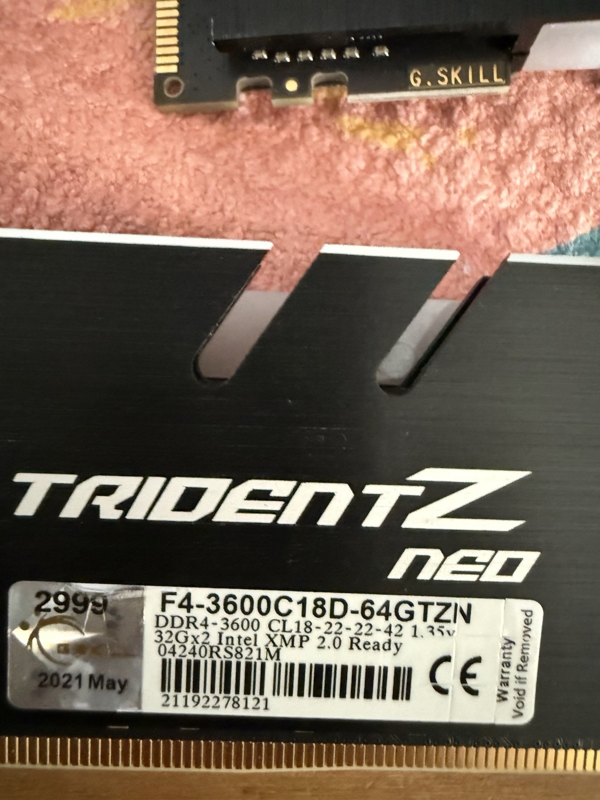 G.SKILL Trident Z Neo 64GB (2x32GB) DDR4-3600 DIMM RAM F4-3600C18D-64GTZN