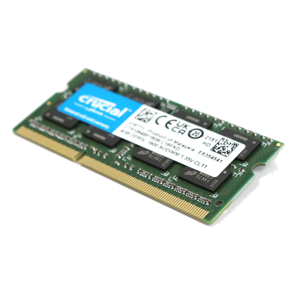 Crucial CT51264BF160B 4GB 1600MHz DDR3L SODIMM PC3L-12800 2RX8 Laptop Memory