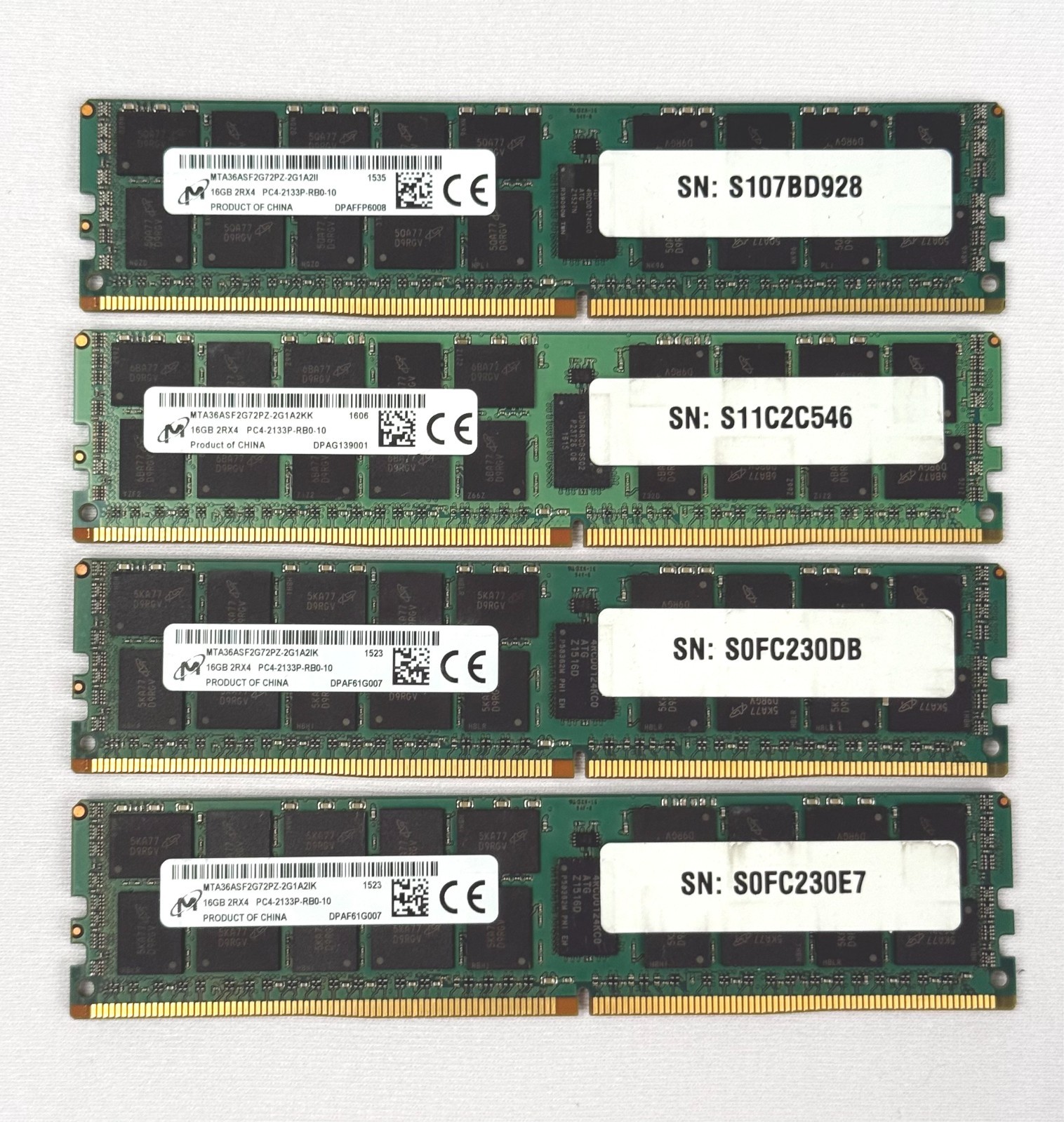 Tested Micron DDR4 ECC RDIMM RAM 64GB (16GBx4) 2Rx4 PC4-2133P-RBO