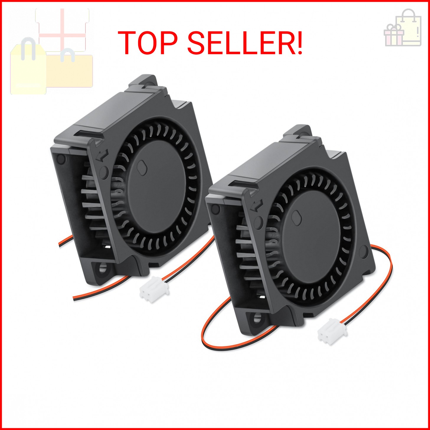 2 Pack Wathai 30mm x 10mm 5V Small DC Brushless Cooling Blower Fan for Electroni