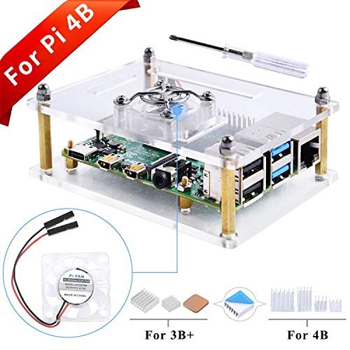Acrylic Case for Raspberry Pi 4 Model B & Raspberry pi 3 Model B+, Clear