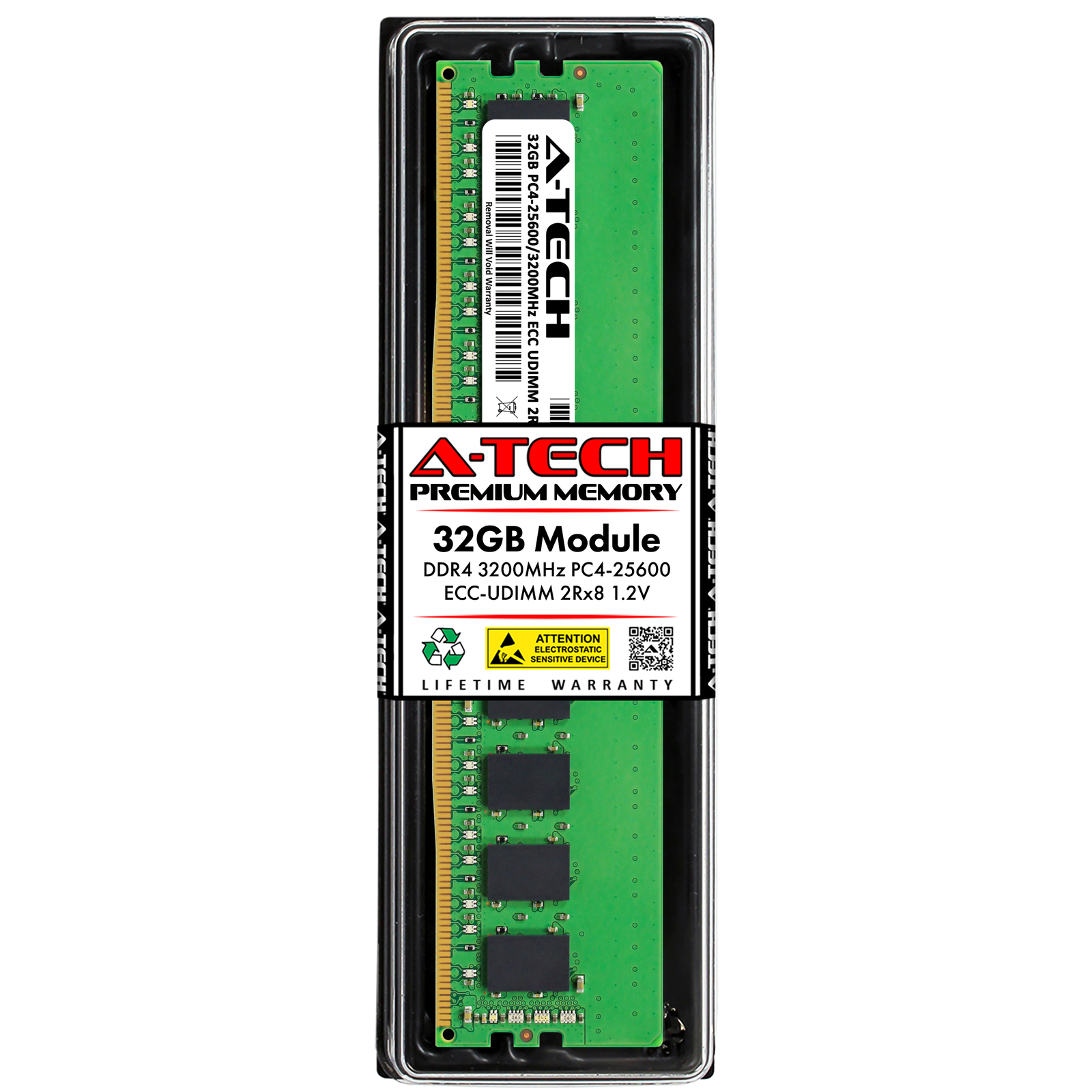 32GB DDR4 ECC UDIMM Micron MTA18ASF4G72AZ-3G2F1 Equivalent Server Memory RAM 1x