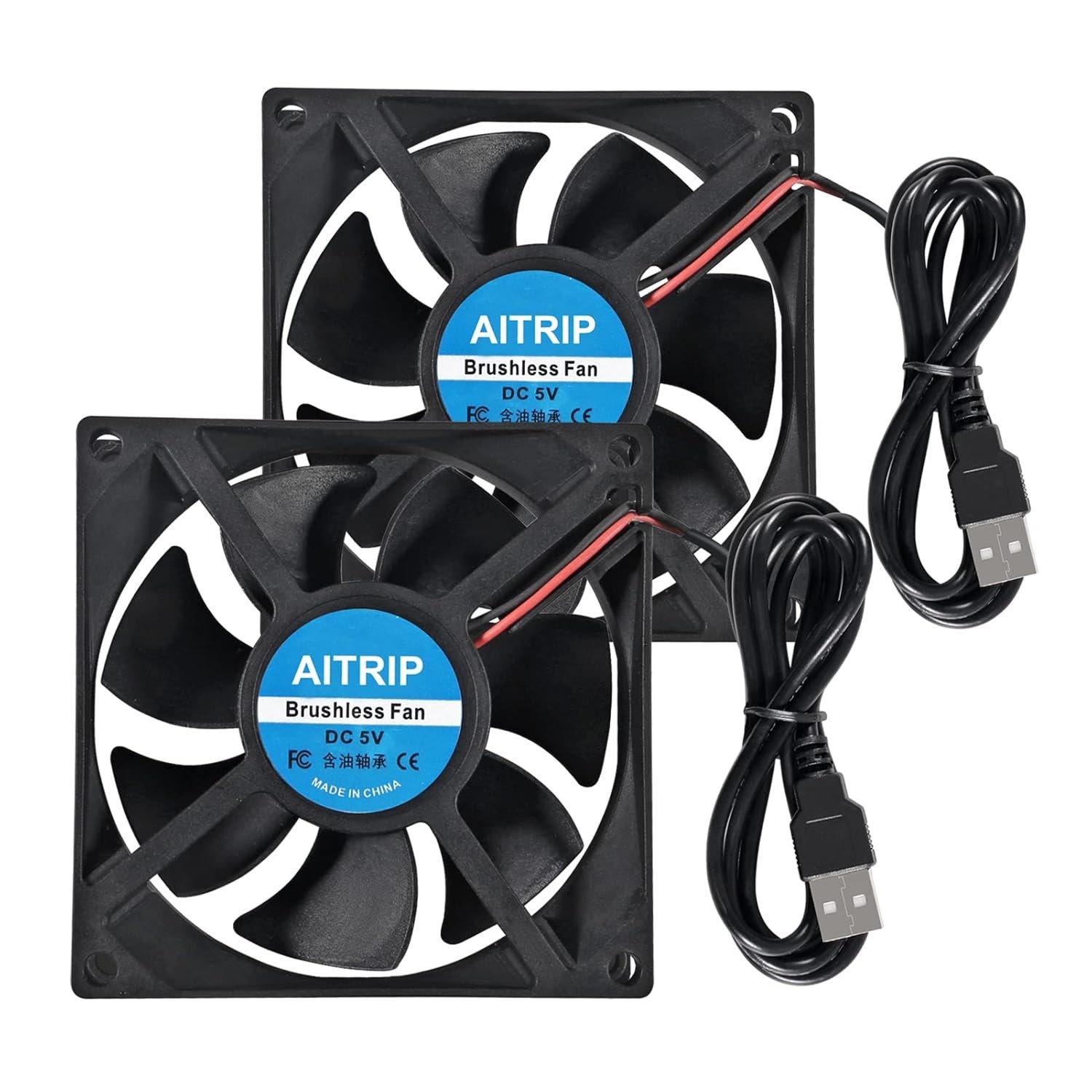 2PCS 80mm USB Fan 5V Brushless 8025 80x25mm for Cooling DIY PC Computer Case …