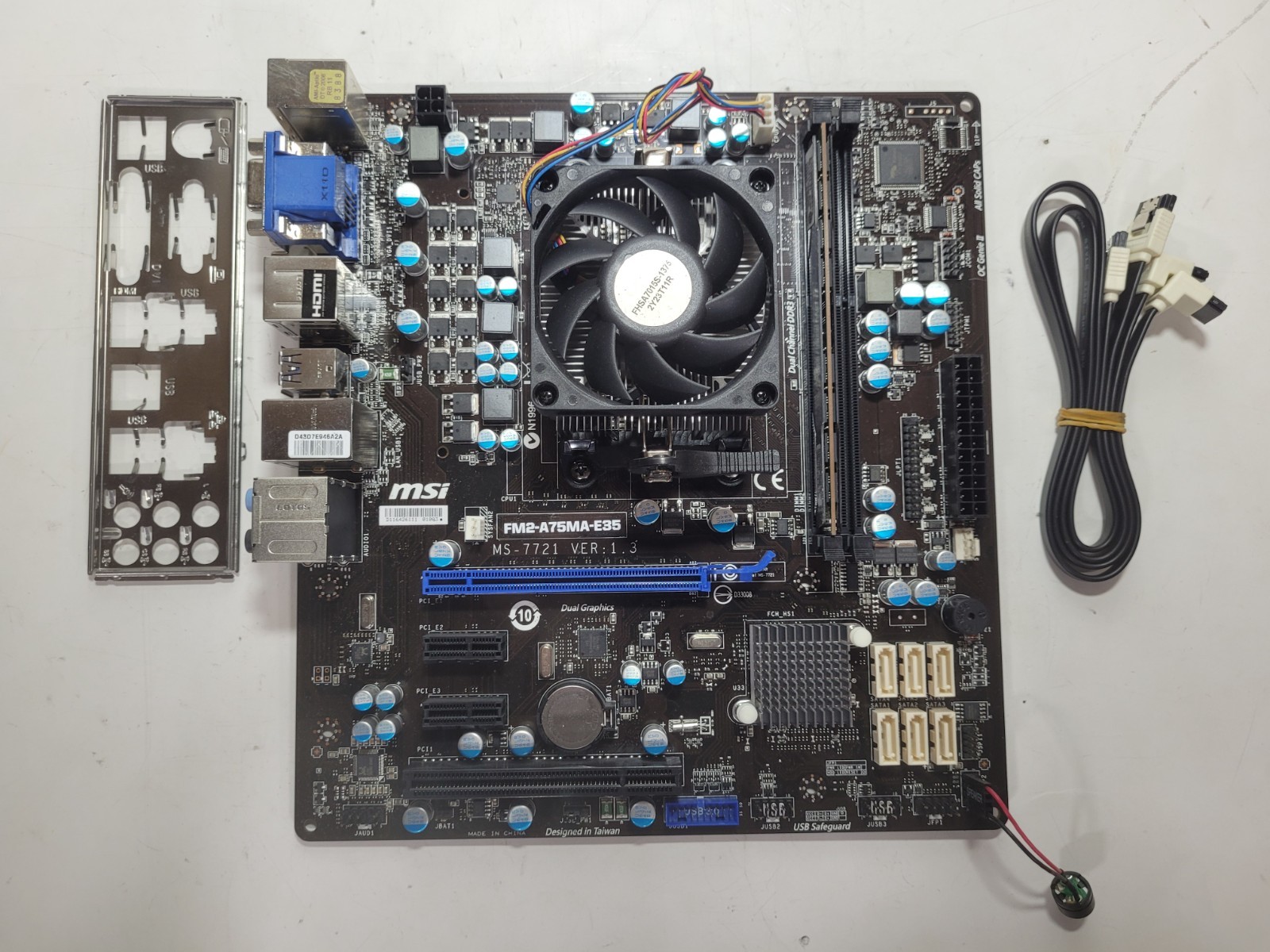 MSI FM2-A75MA-E35 Motherboard AMD A4-5300, 4GB RAM, IO Shield #1433
