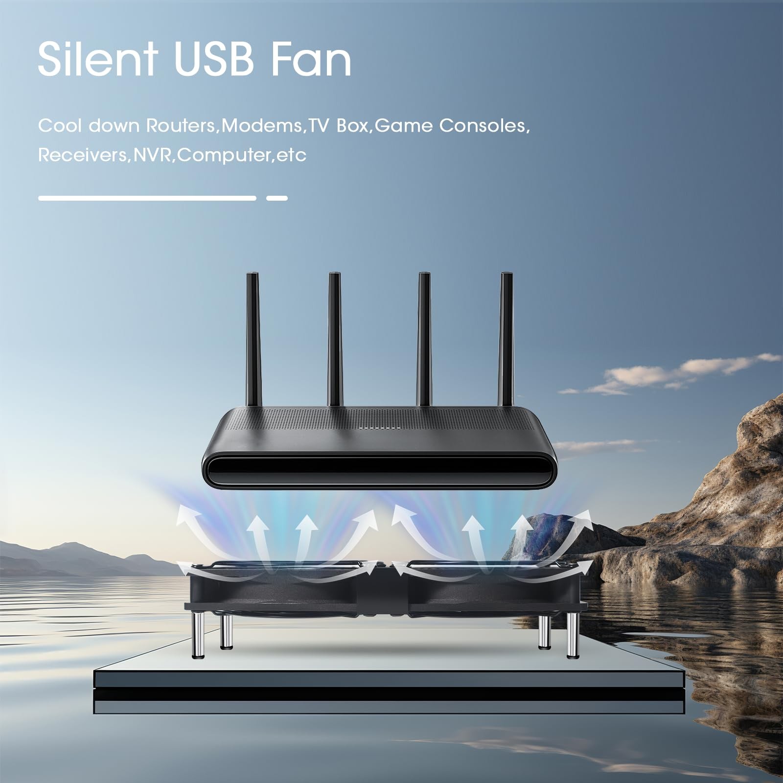 Dual 120mm 5V USB Cooling Fan with Speed Controller Dual Ball Bearings Quiet …
