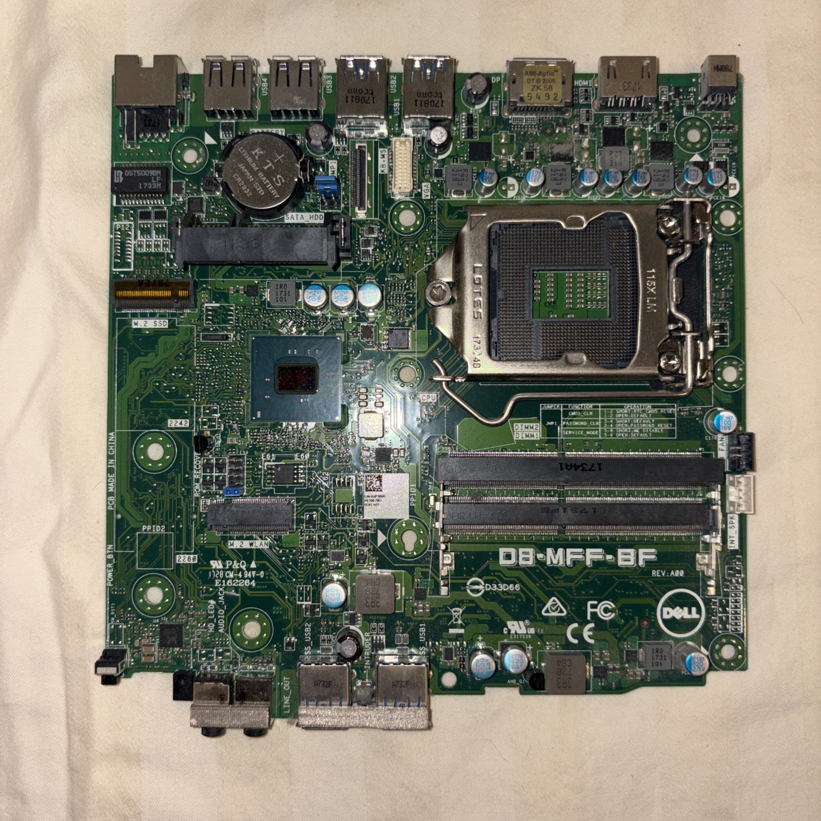 Dell Optiplex 3050 Micro MFF Motherboard JP3NX D8-MFF-BF