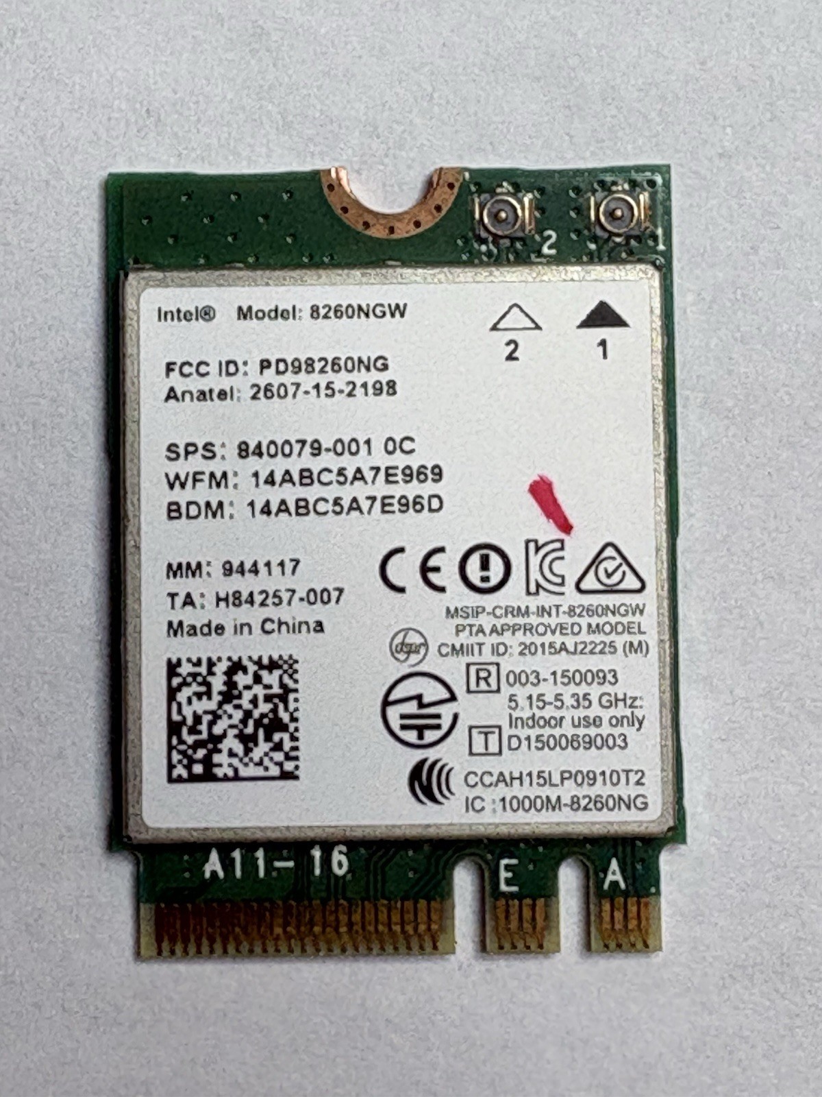 Intel 8260NGW Dual Band Wireless-AC 8260 WLAN Bluetooth WiFi M.2 Wireless Card