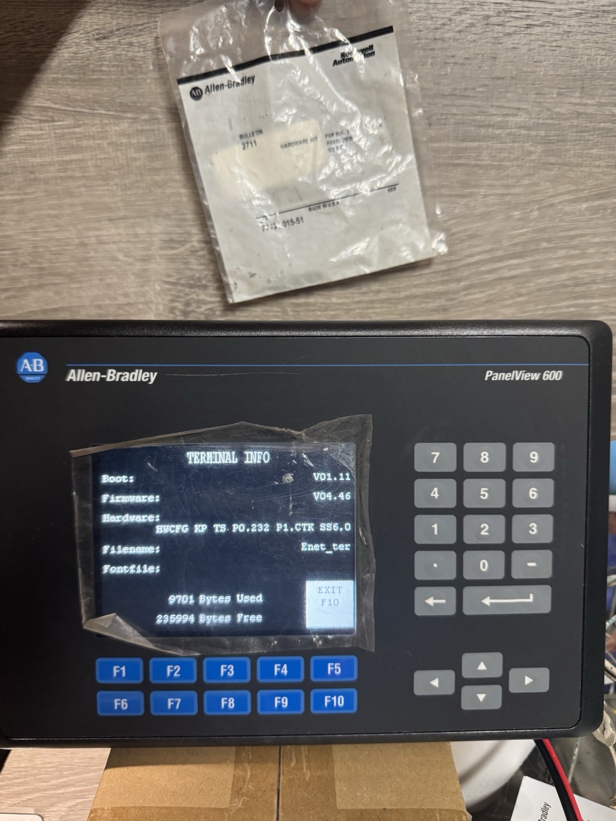 Allen Bradley 2711-B6C20L1 /C PanelView 600 5.7″ Key/Touch Color New “ Read”