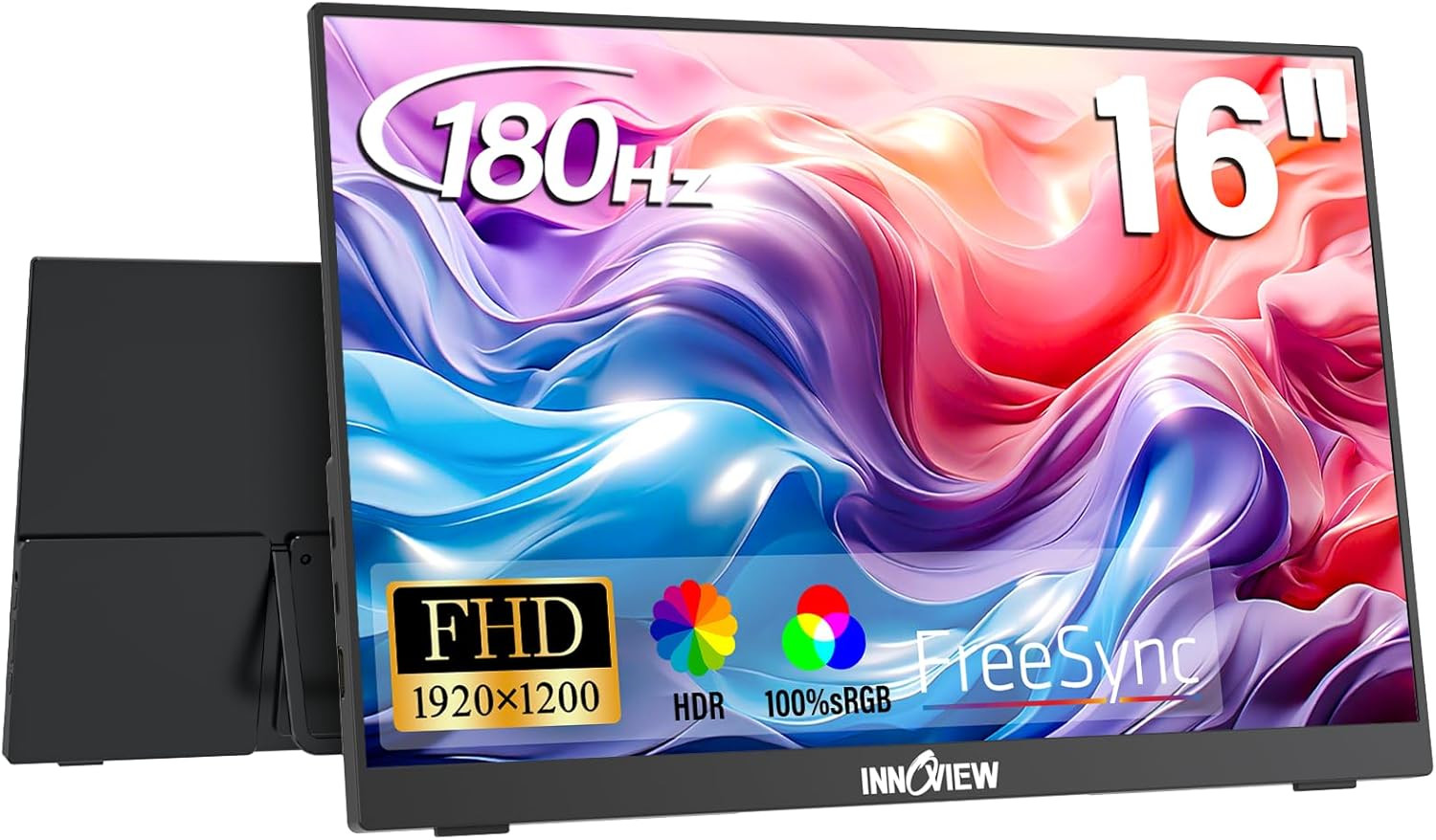 16″ Portable Monitor 180Hz FHD 1920×1200 100% Srgb Laptop Screen Extender | 2 X