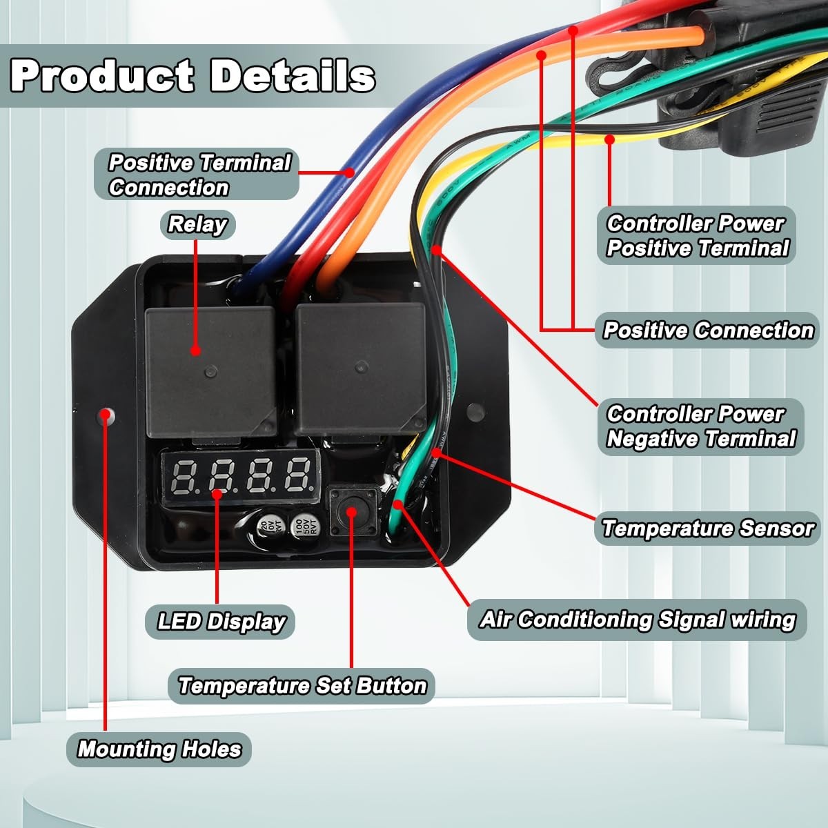 Durable Copper Electric Fan Switch Kit – 40A Current Rating, Protection