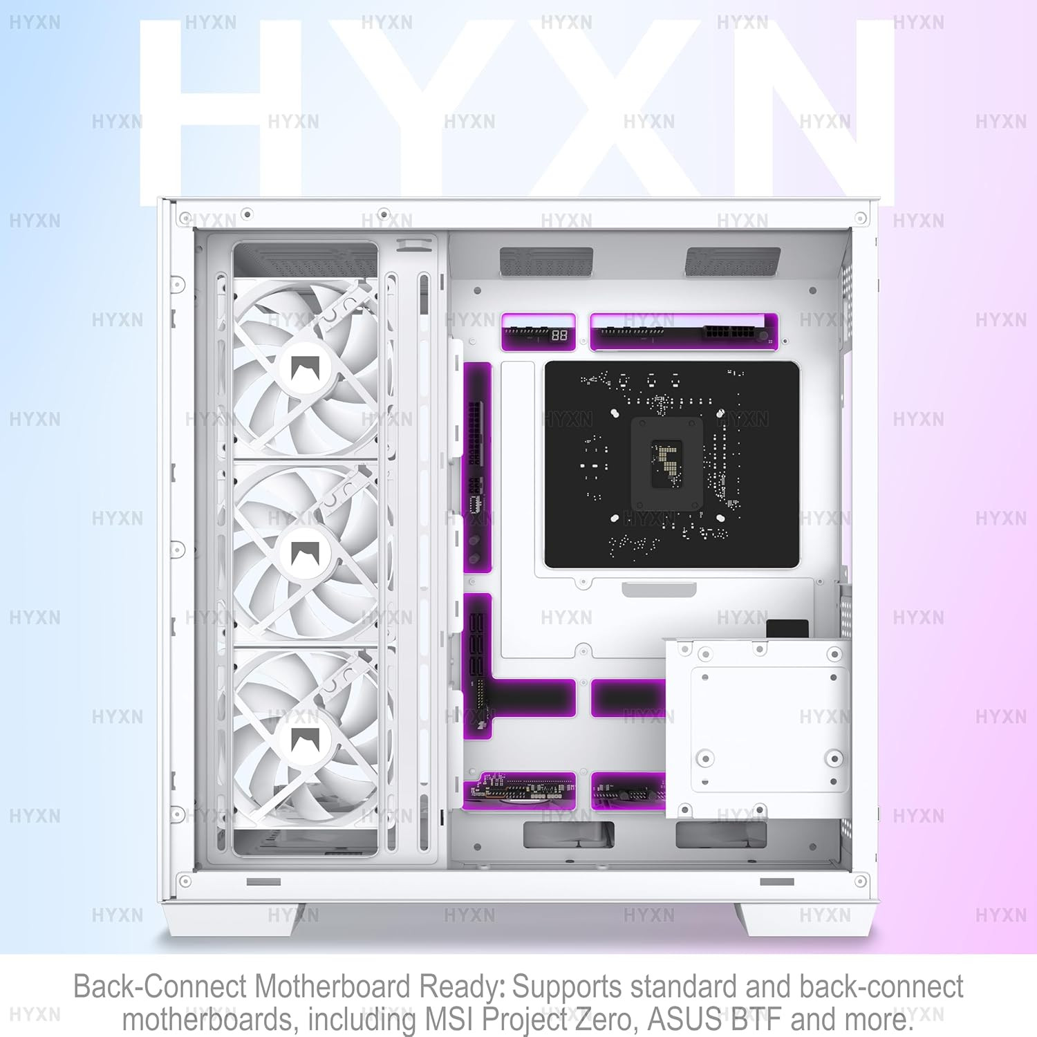 H1 ATX PC Case – Pre-Installed with 7 PWM ARGB Fans – Dual Cavity Mid-Tower PC