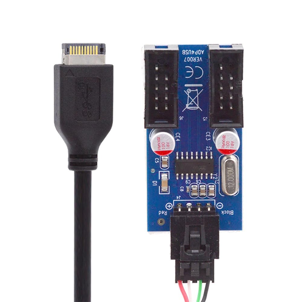 USB 3.1 TypeE Front Panel Header to 9pin Motherboard HUB Adapter Port Set