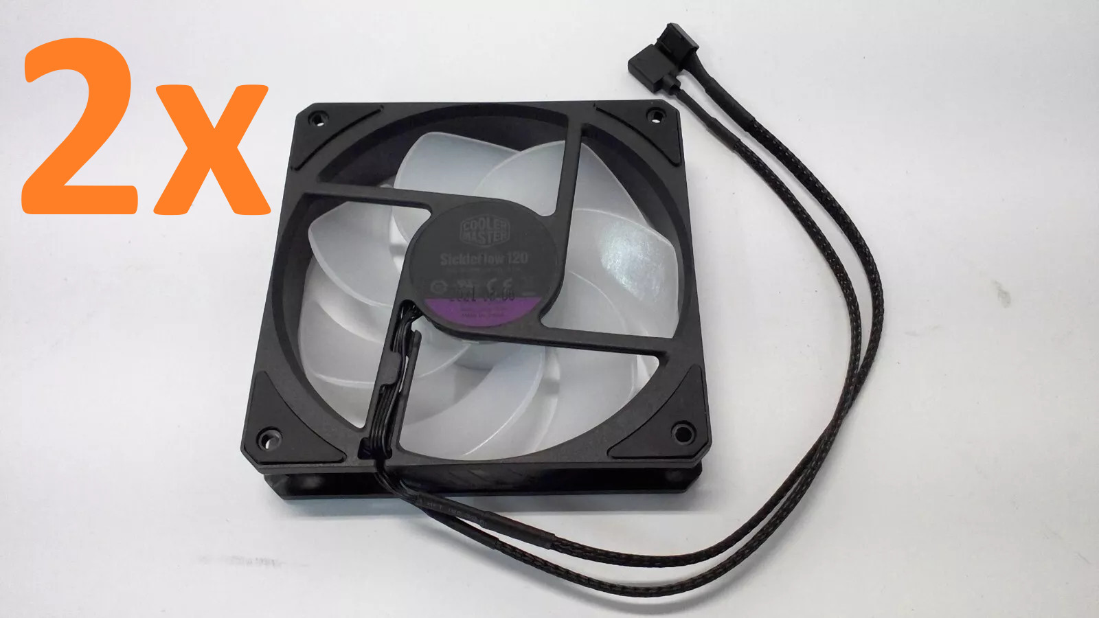 Lot of 2 – Cooler Master SickleFlow 120 Fan DF1202512RFMN Non LED 650-1800RPM