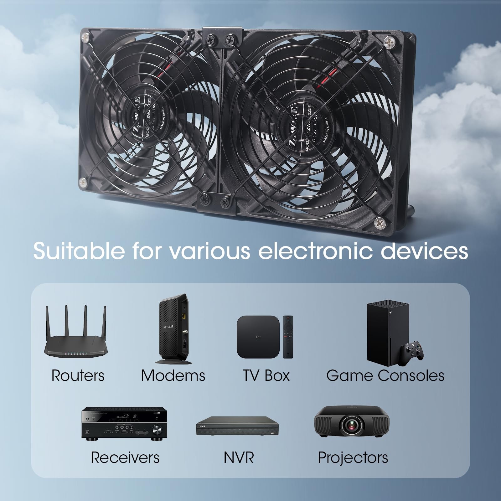 Dual 120mm 5V USB Cooling Fan with Speed Controller Dual Ball Bearings Quiet …