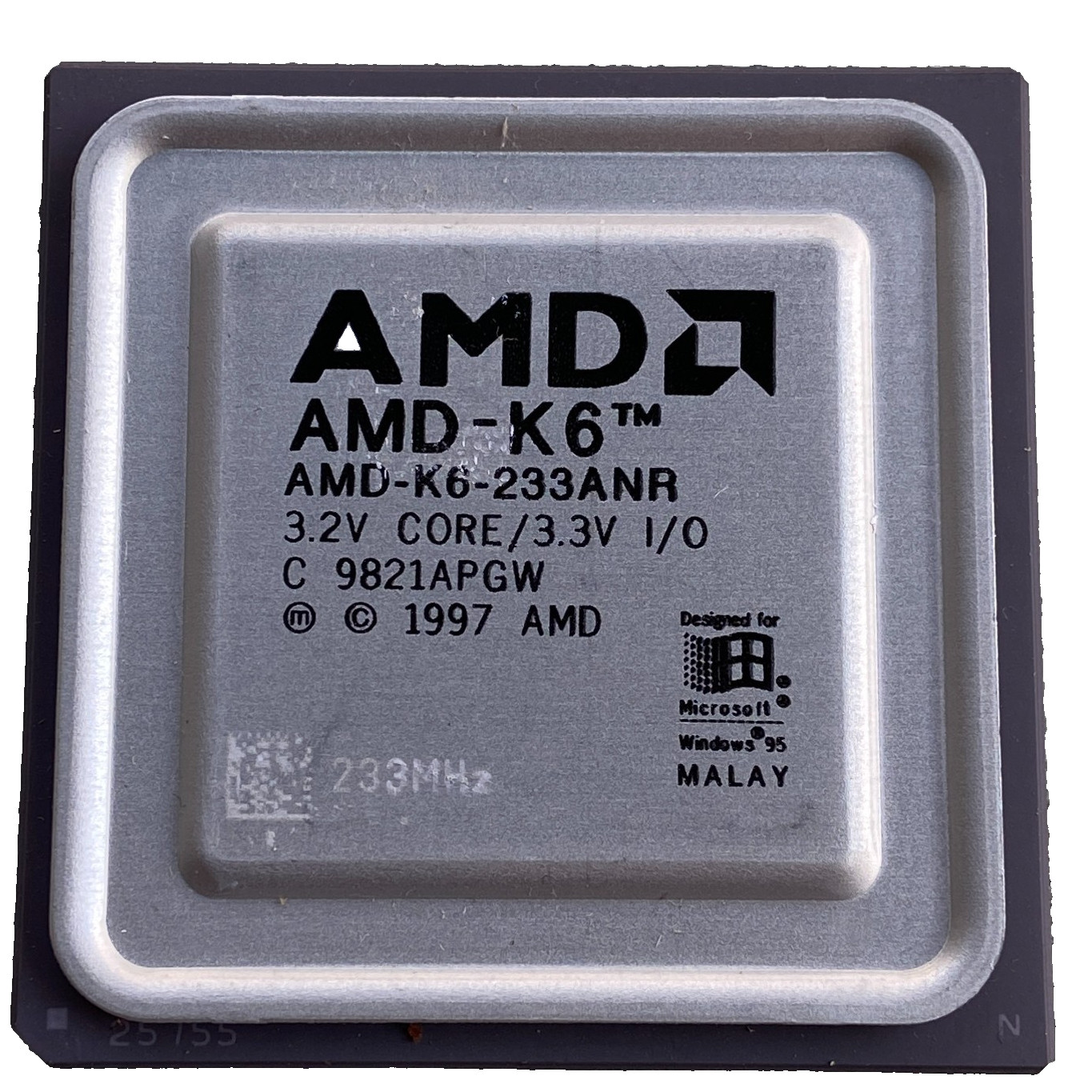 AMD-K6-233ANR CPU Processor 233MHz Socket 7 3.2V Core 3.3V C 9821APGW 1997 VTG