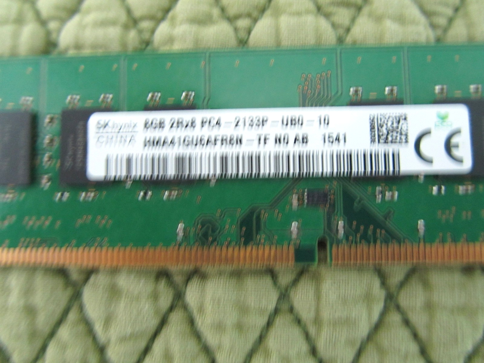 Desktop RAM SK Hynix 8GB 2Rx8 PC4-2133P-UBO-10 HMA41GU6AFR8N-TF NO AB 1541