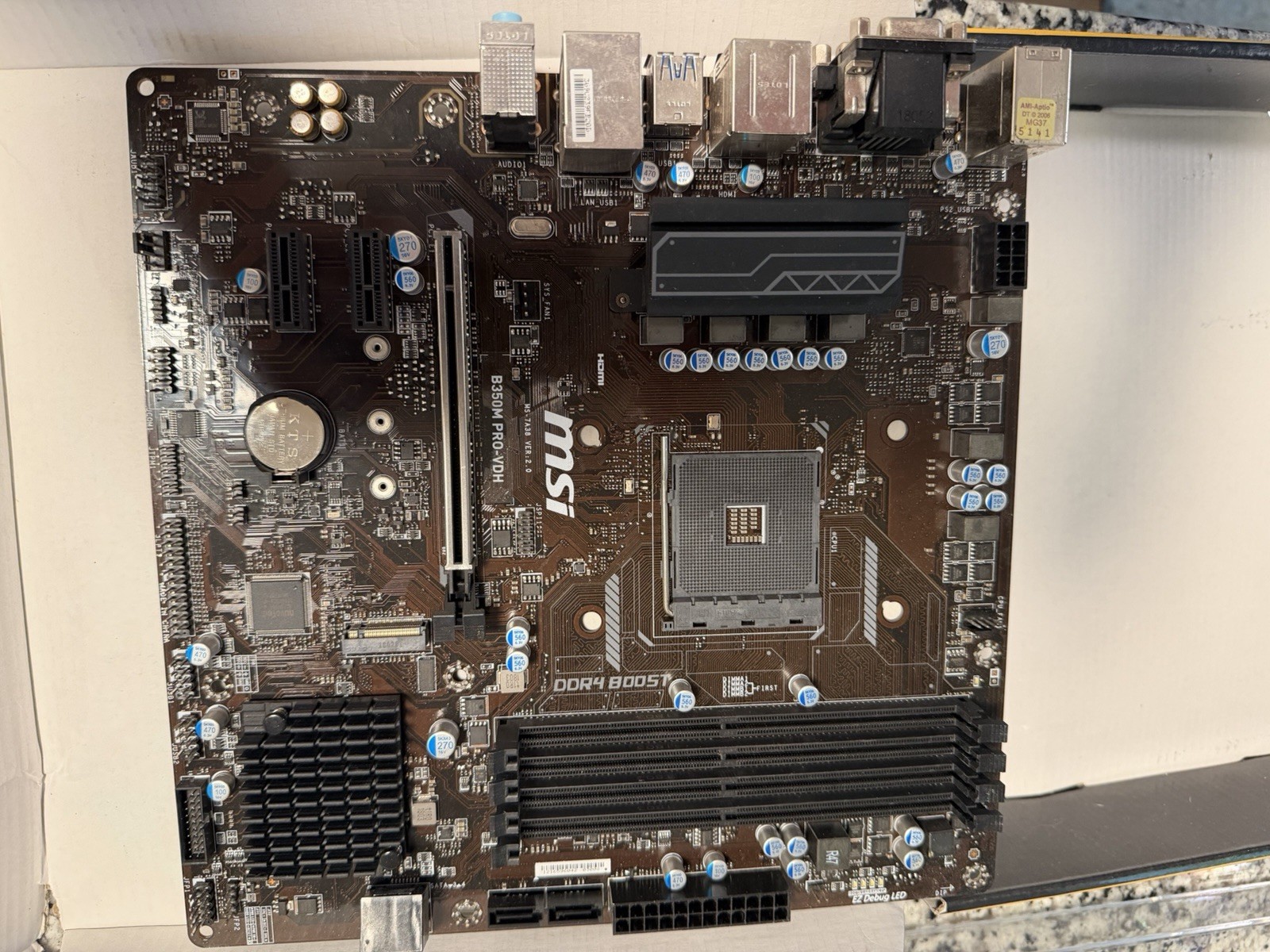 MSI B350M PRO-VDH MicroATX AM4 AMD DDR4 4-DIMM PCIe HDMI Audio