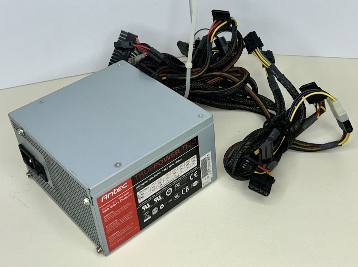 Antec Power Supply 650W Output TP3-650 TruePower Trio TESTED and WORKS