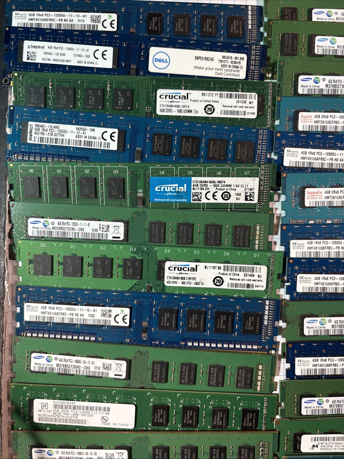 Lot 63 4GB Desktop (non Server) PC3 DDR3 PC3L DDR3L Ram Mixed Memory DIMM MB323