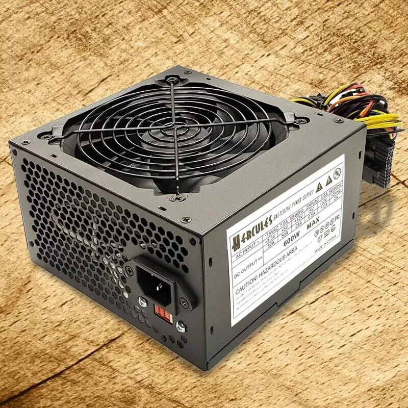 NEW–Hercules 600W ATX Power Supply 12-cm Fan 20+4pin SATA 2x-4+4Pin 2x-6+2pin