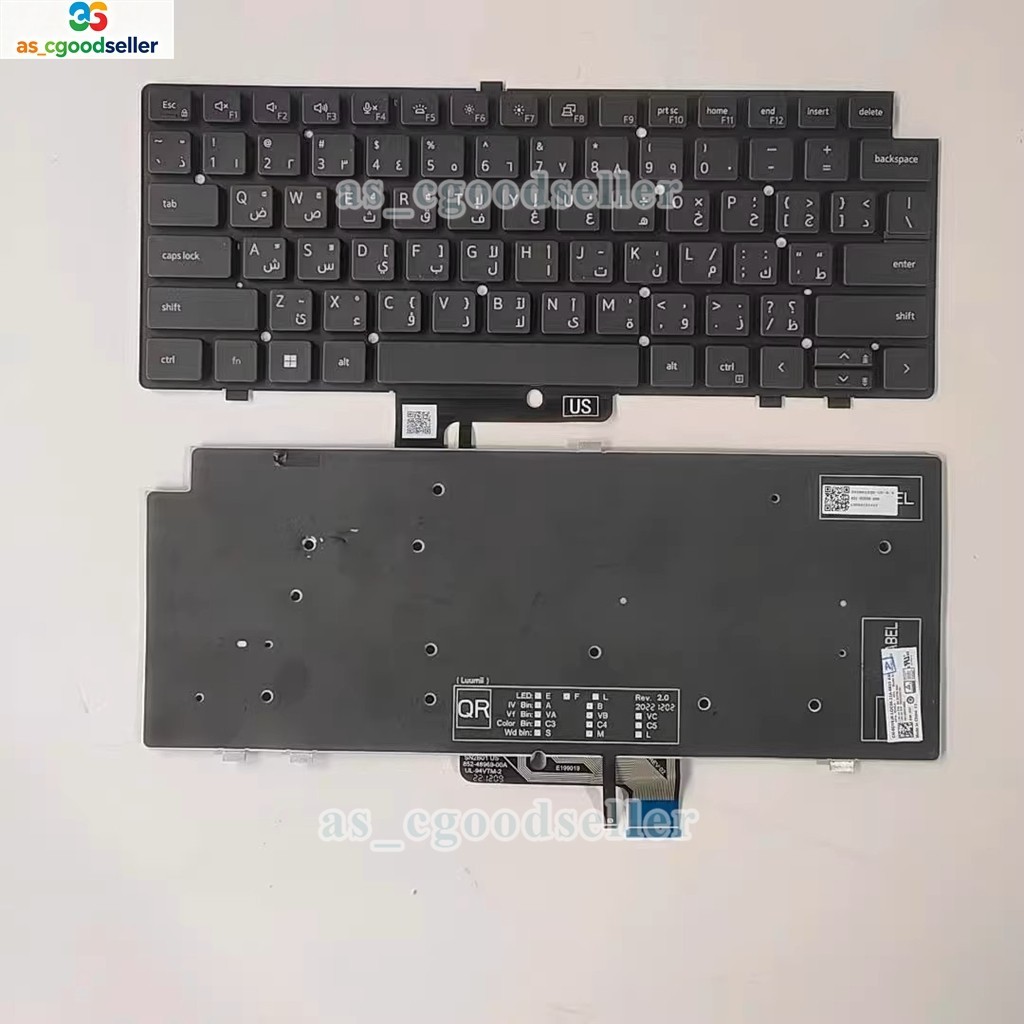 New BACKLIT Keyboard for Dell Latitude 7640 7430 7440 7340 7450 7650 2in1 BLACK