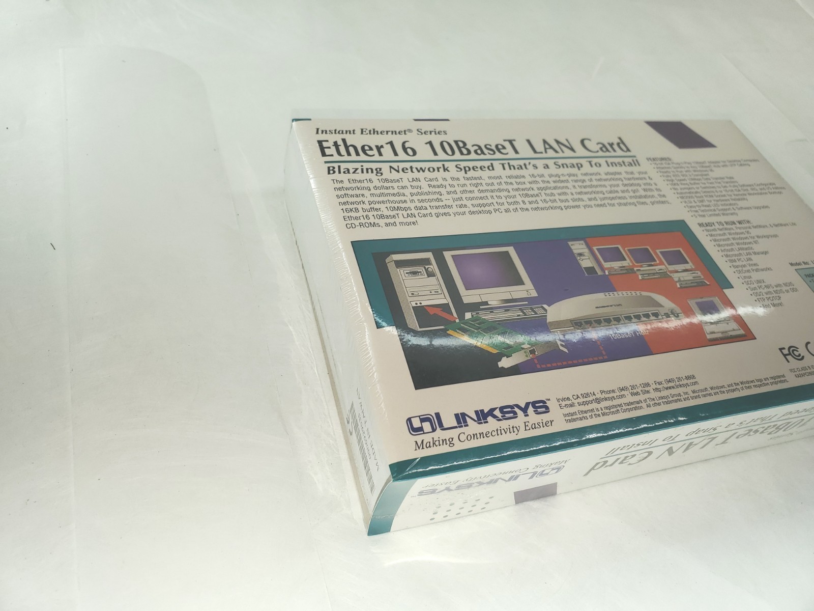 Linksys ISA NE2000 LNE2000T ETHER16 ethernet lan card NEW FACTORY BOX 10BT RJ45