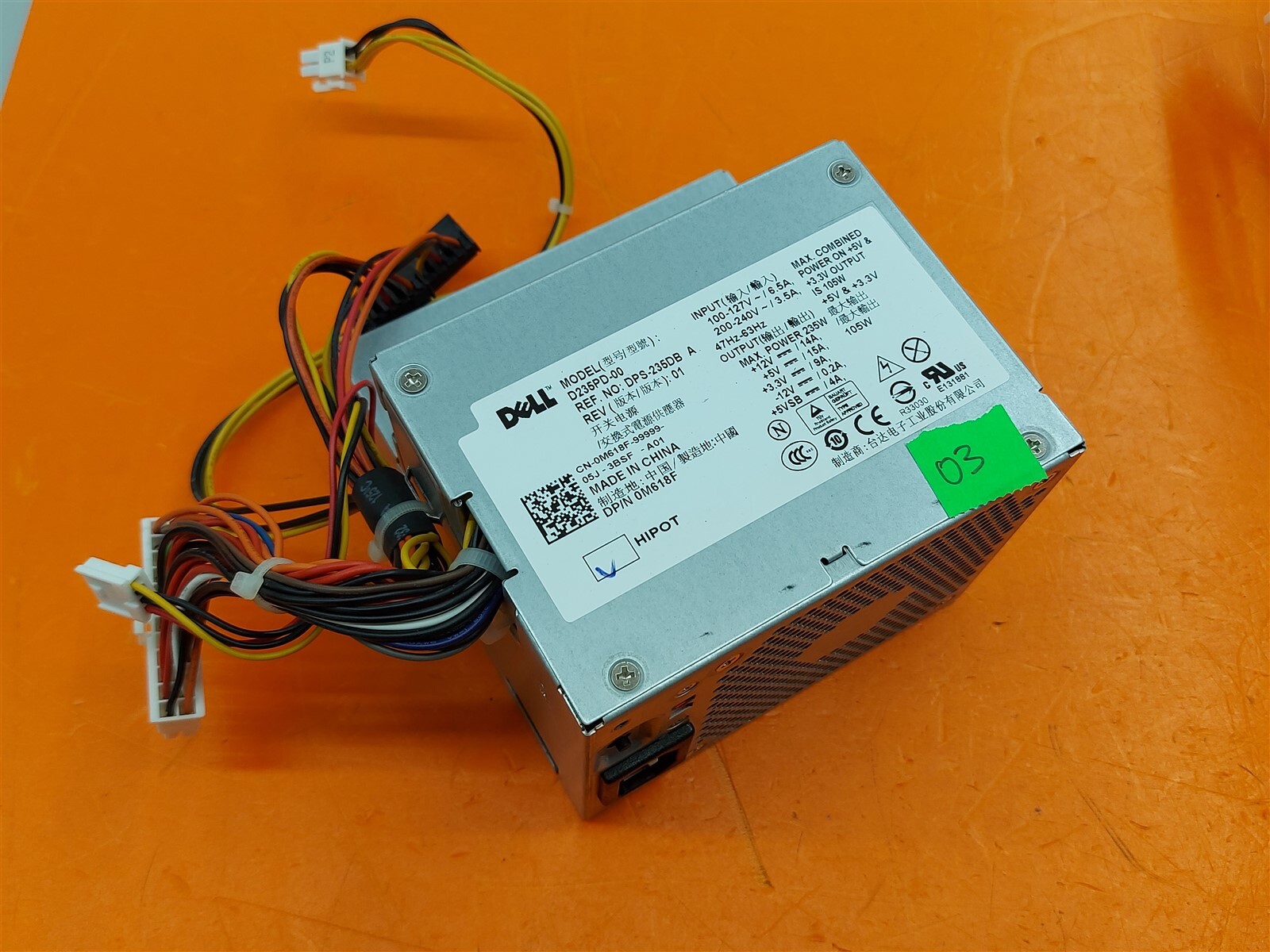 ⭐️⭐️⭐️⭐️⭐️ Desktop PC Power Supply 235W Dell D235PD-00