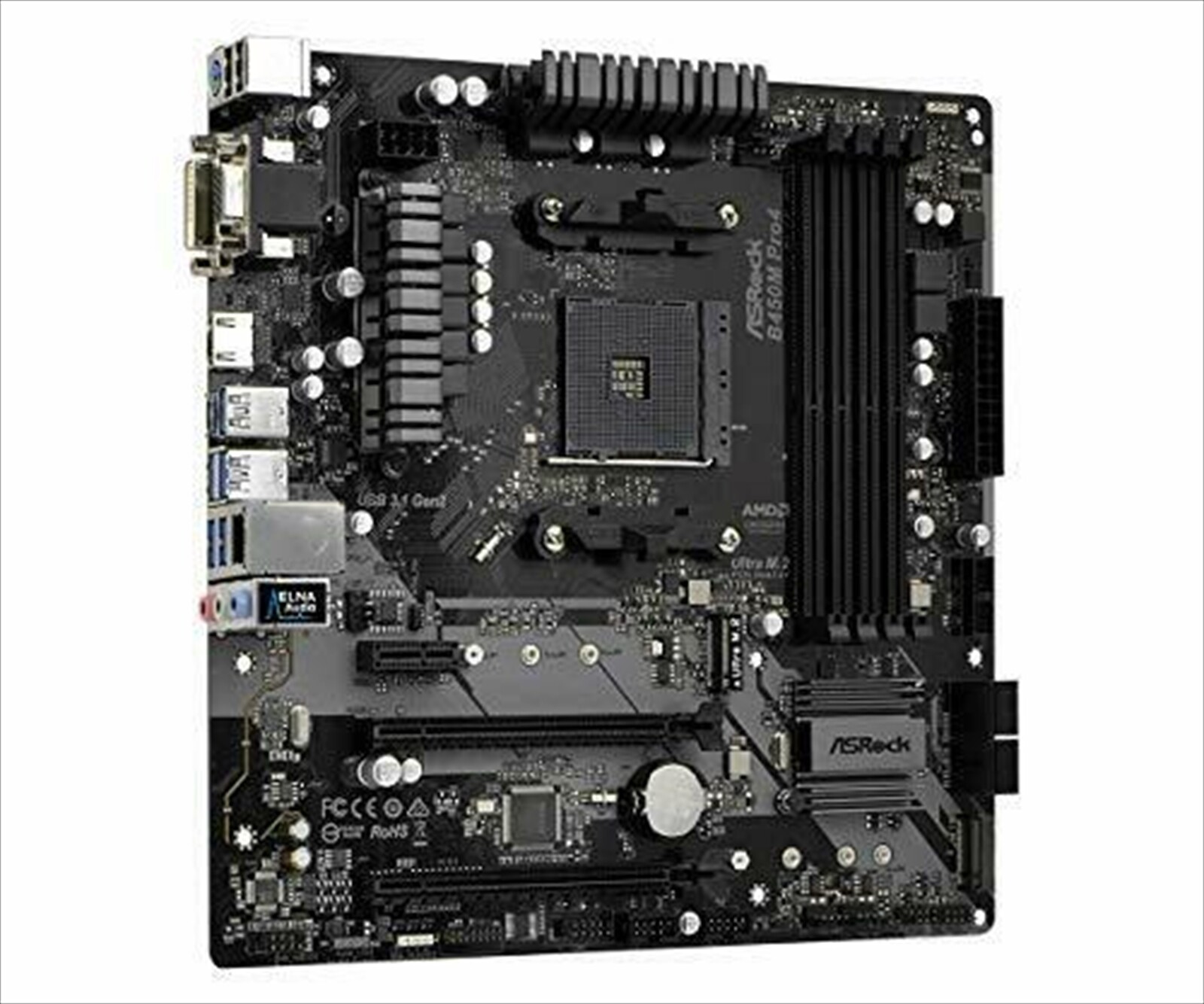 New ASRock AMD B450 chip-mounting Micro ATX motherboard B450M Pro4