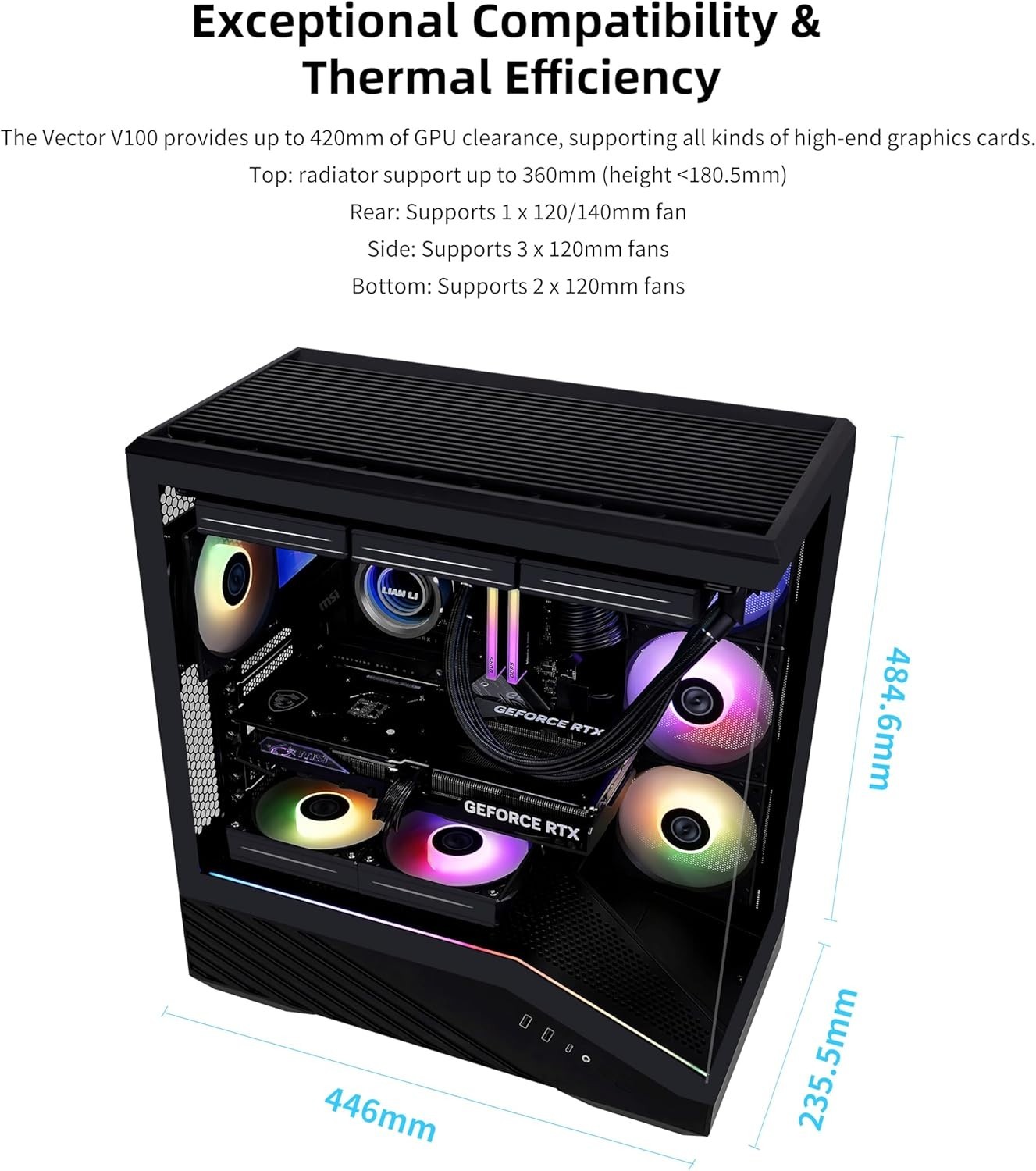ATX Case | Support 420mm GPUs & 360mm Radiator
