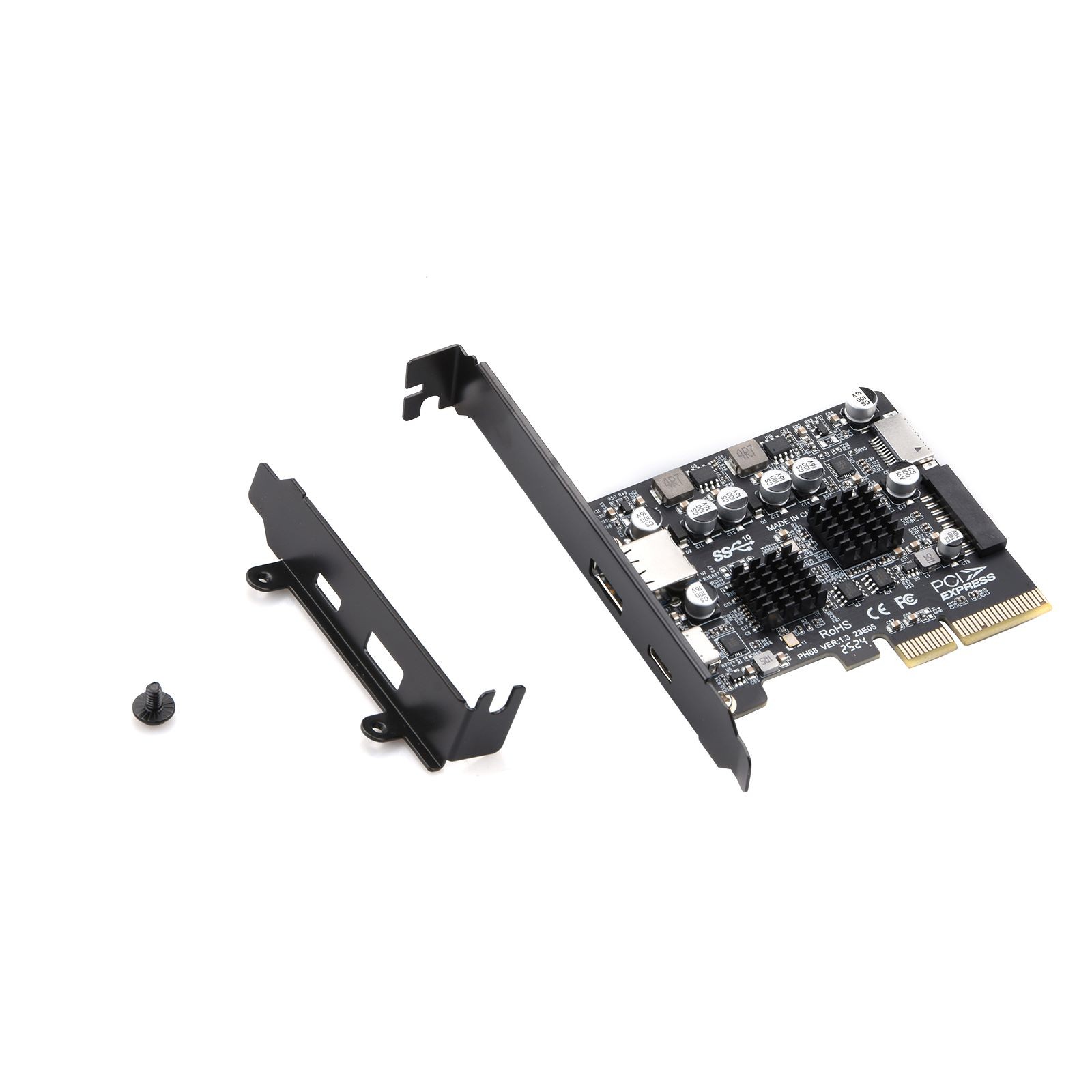 PCI-E X4/X8/X16 USB 3.2 Gen2 Expansion Card For USB1.1 2.0 3.0 3.1 3.2 Black