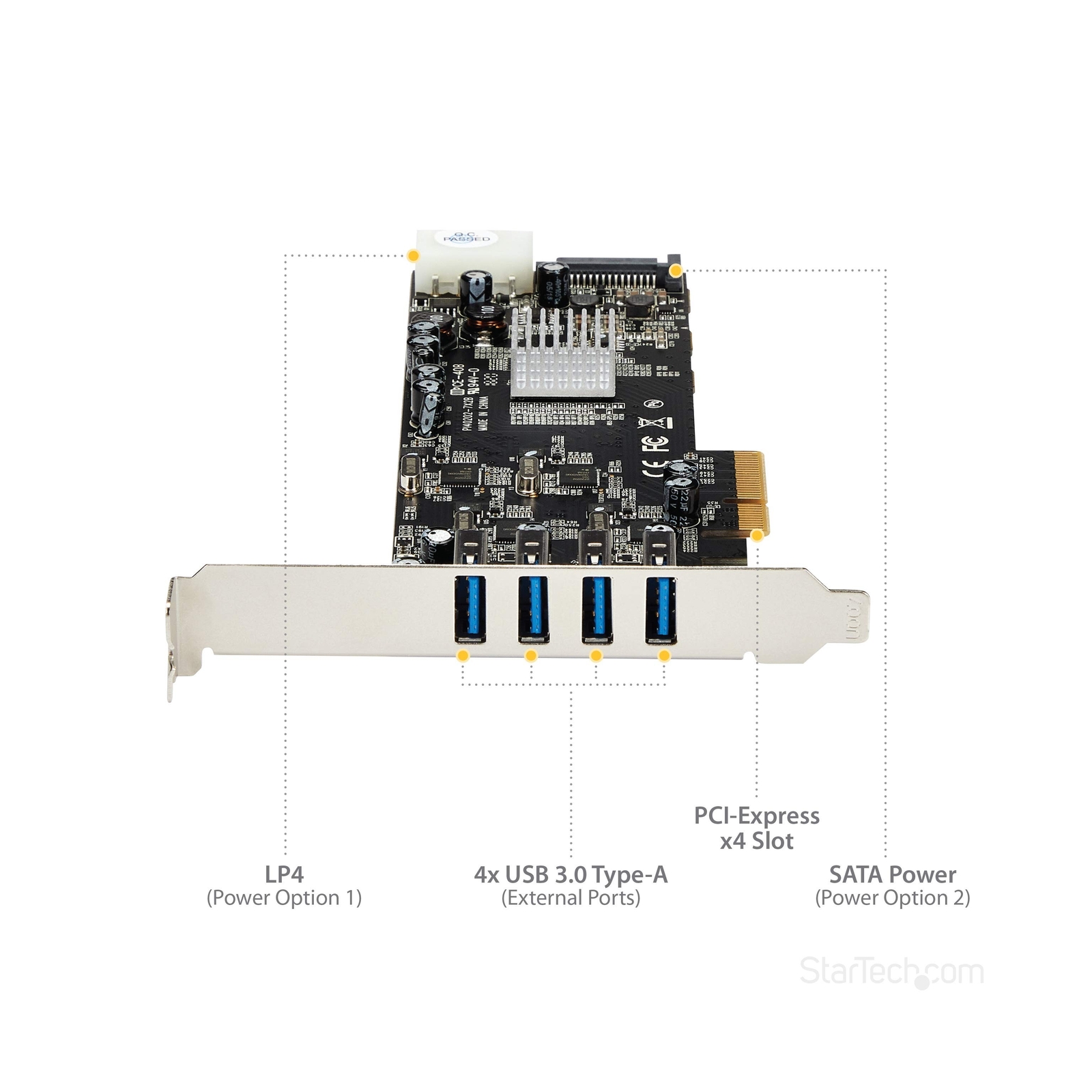 StarTech.com 4 Port USB 3.0 PCIe Card w/ 4 Dedicated 5Gbps Channels (USB 3.2 …