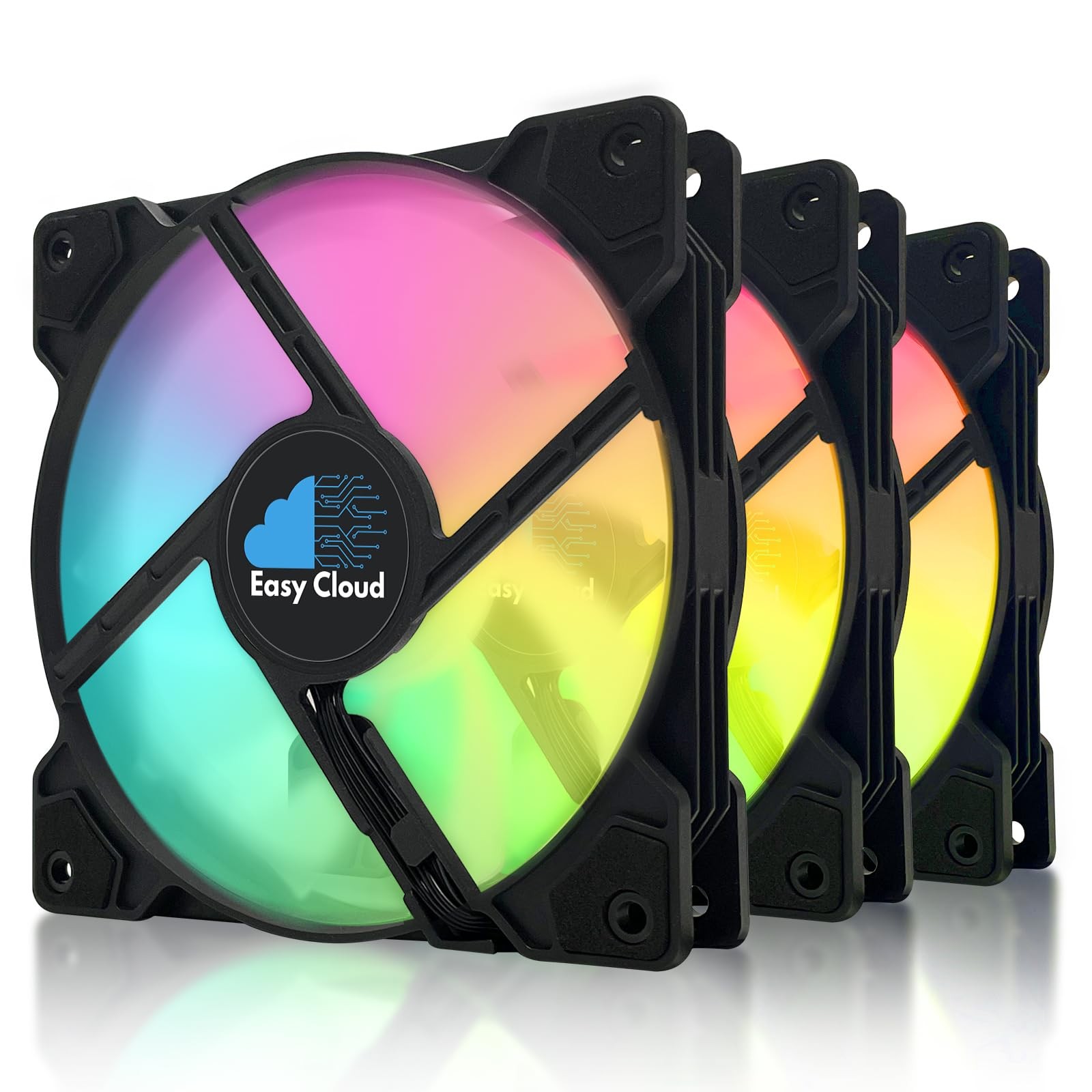 120mm ARGB Fans 4PIN PWM Computer Case Cooler Up to 1600 RPM CPU Quiet Hydrau…