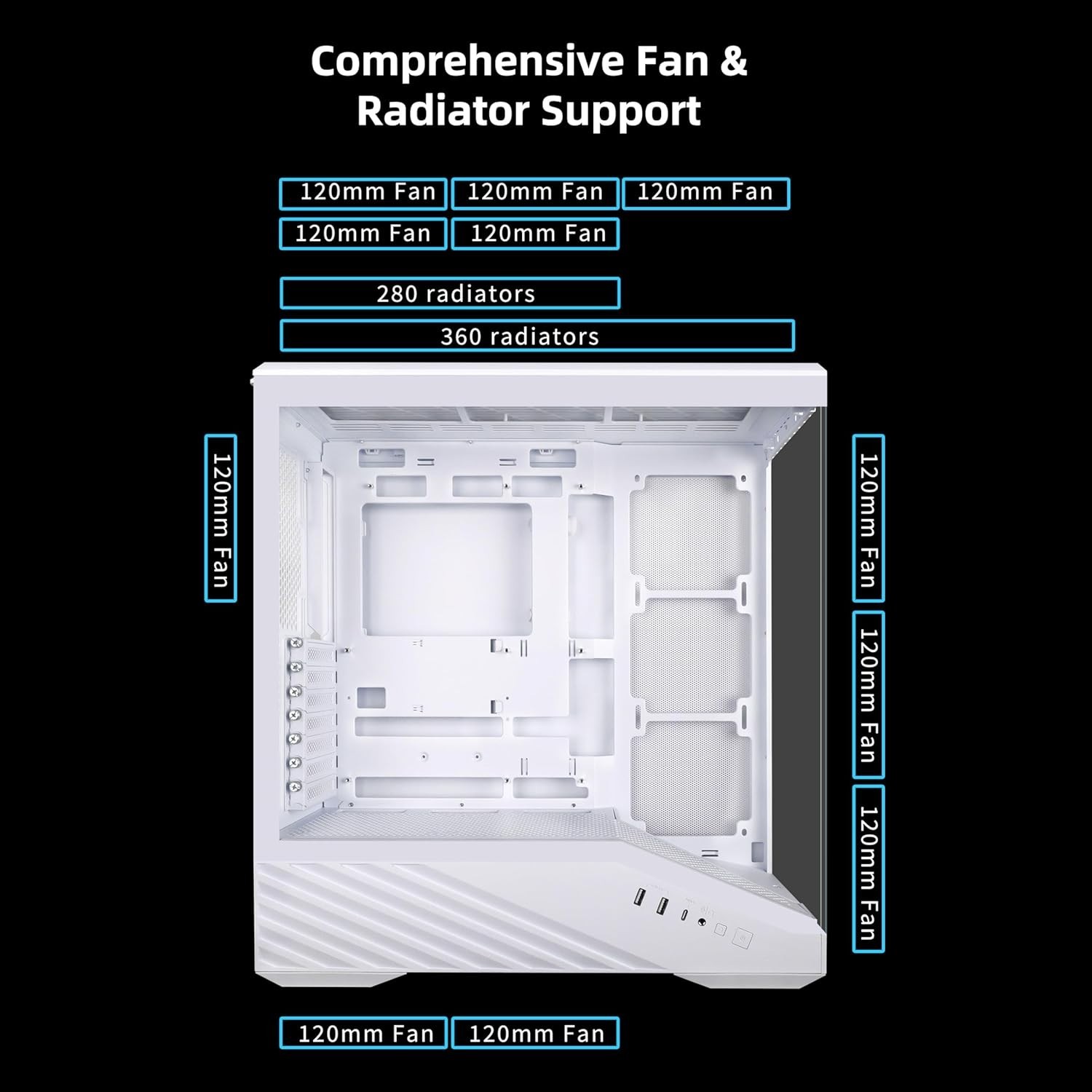 ATX Case | Support 420mm GPUs & 360mm Radiator