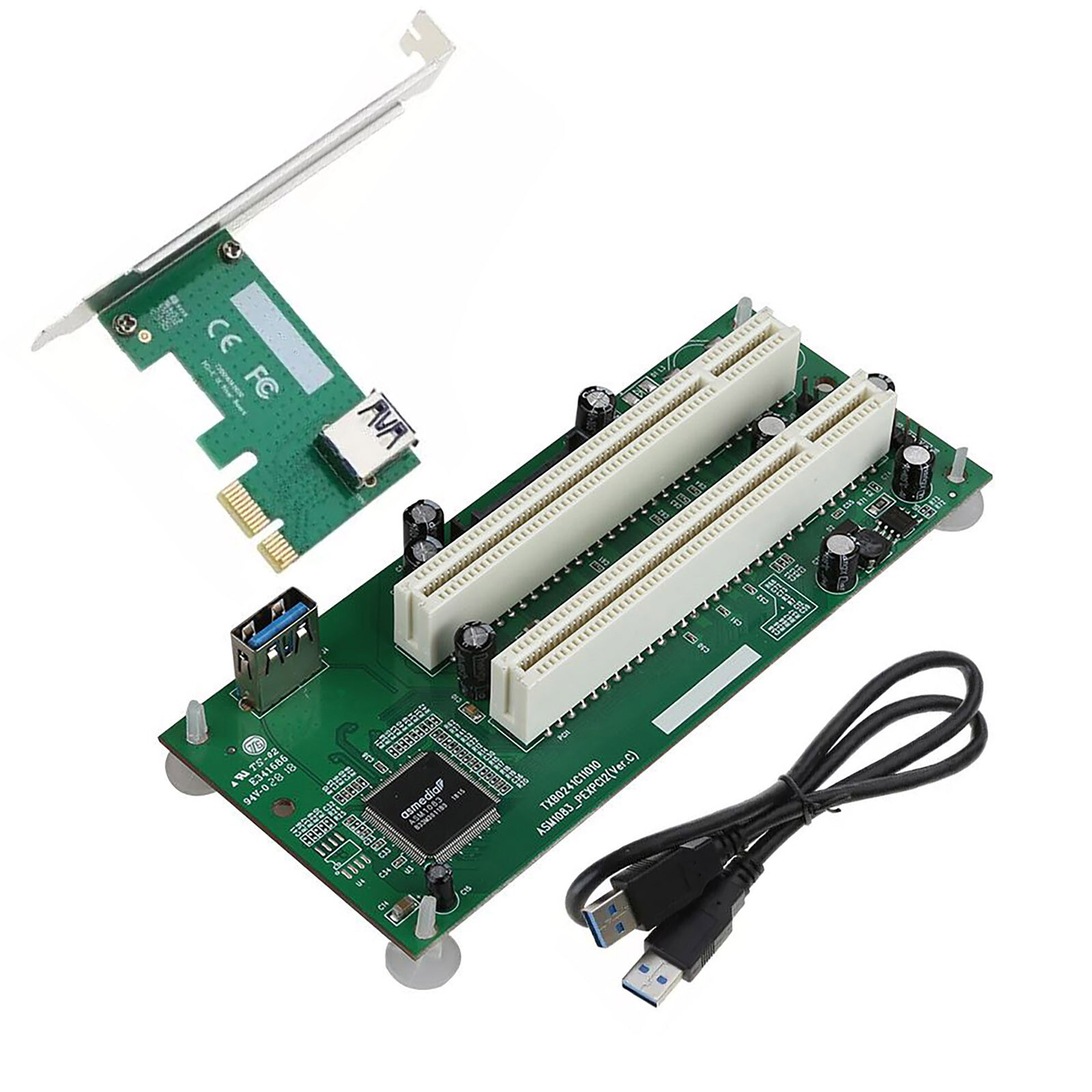 PCI-E to 2xPCI PCIE x1 to x16 Converter Extender Adapter Card Expansion Kit