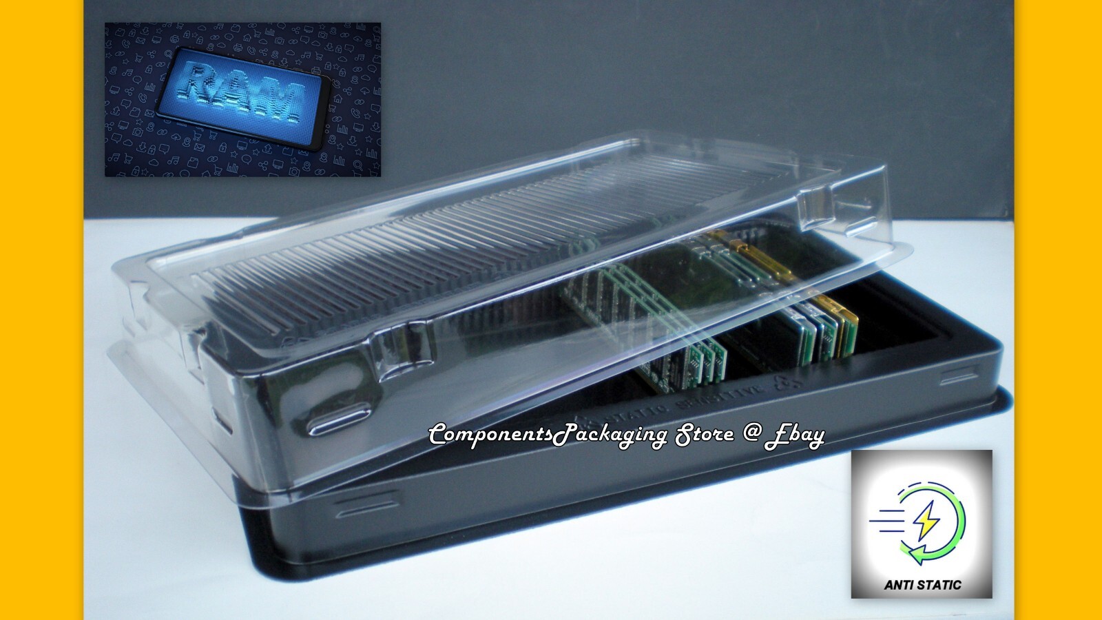 5 Trays for DDR RAM Memory Case Box Tray for PC Server DIMM Modules Fits 250 New