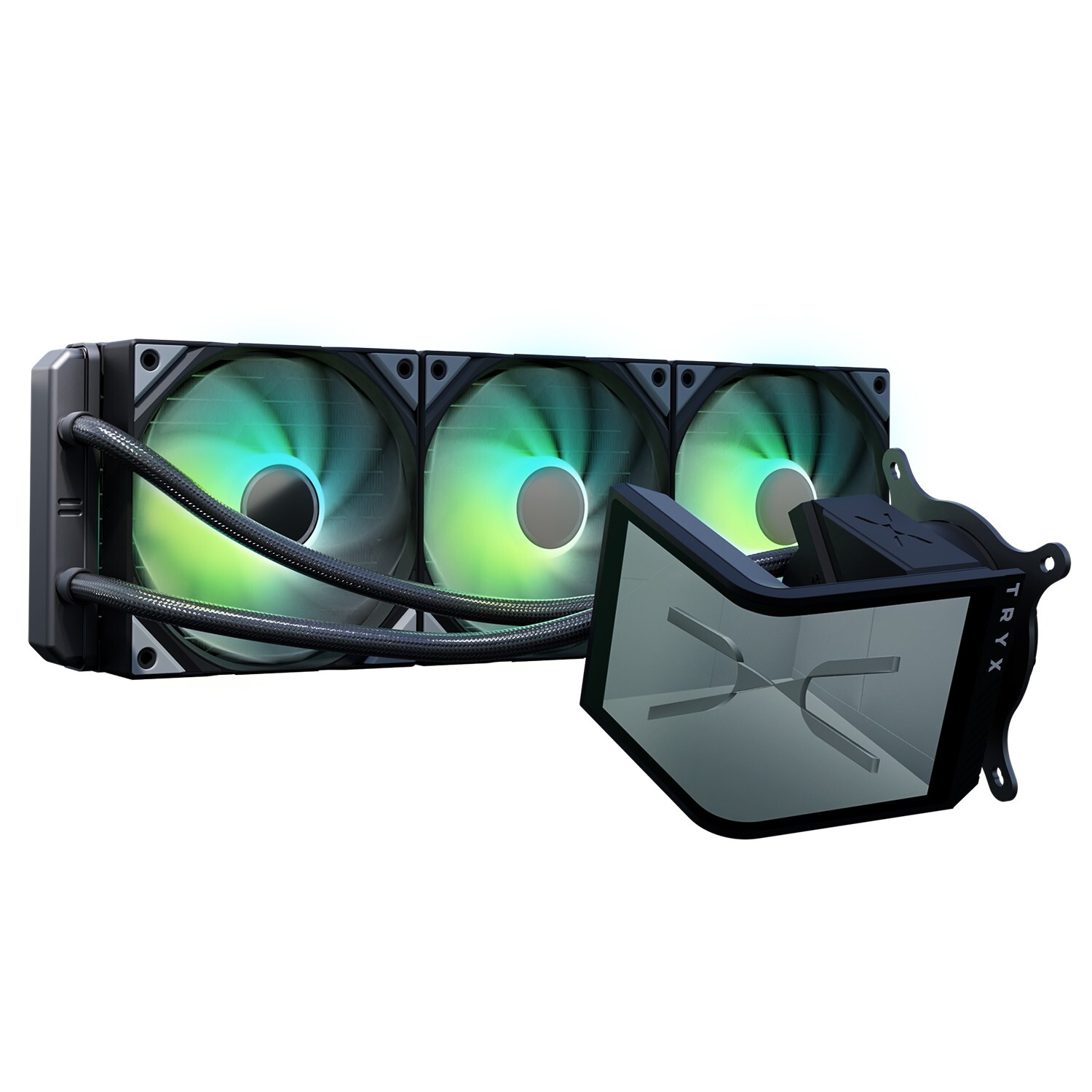 TRYX PANORAMA SE ARGB 360 Black Liquid Cooler With Curved Amoled Display Asetek